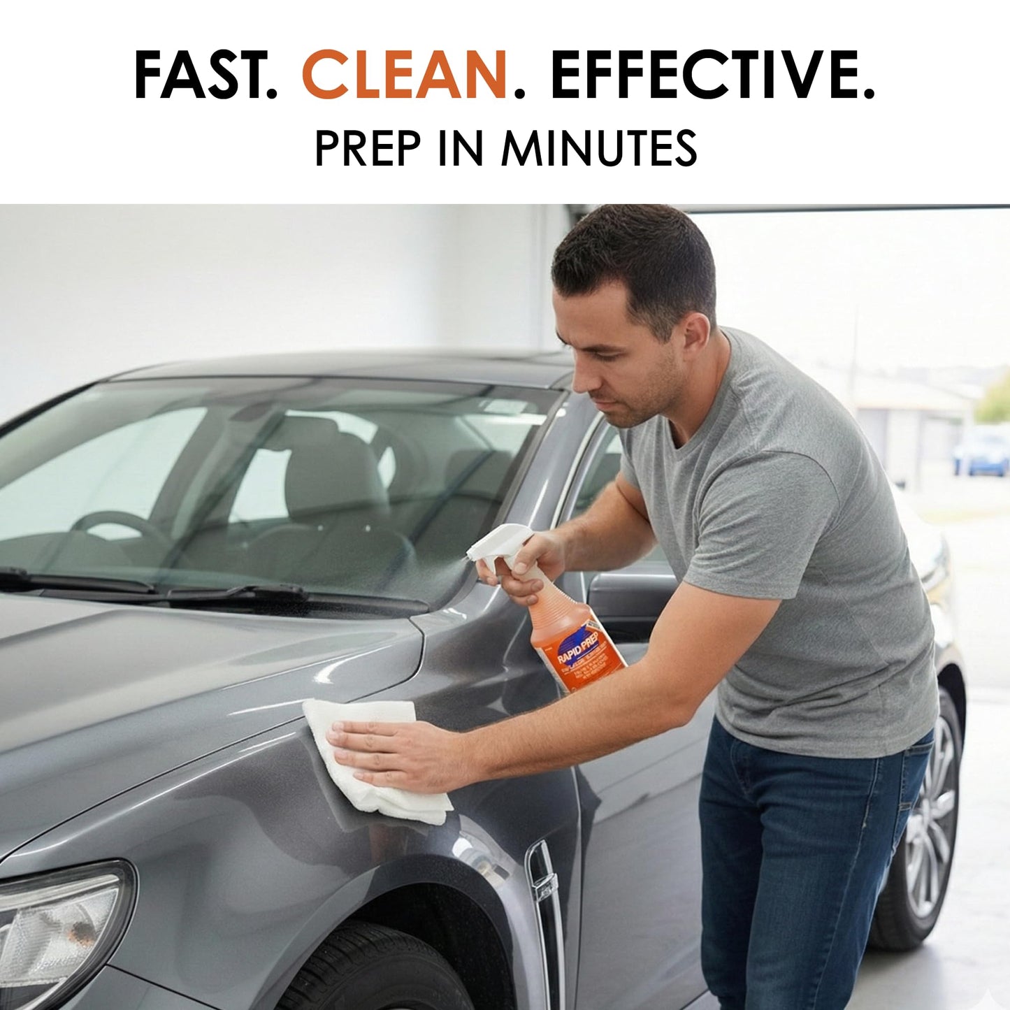 Rapid Tac Rapid Prep Surface Cleaner 128 oz | Safe Water Based solution Removes Wax, Grease, Oil & Silicone Non-Flammable for Pre-Cleaning Paint,Metals, Sign Materials & Glass Before Vinyl Application