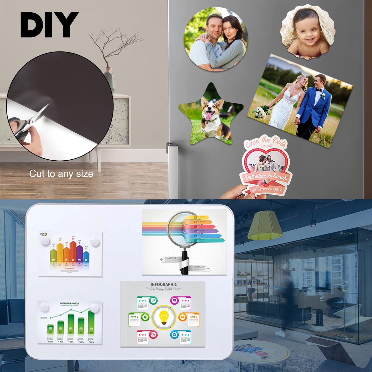 8.5X11 Inches Adhesive Magnet Sheets for Letter Size (Bulk 80 Pieces),Magnetic Sheets with Self-Stick Adhesive for Classroom/School