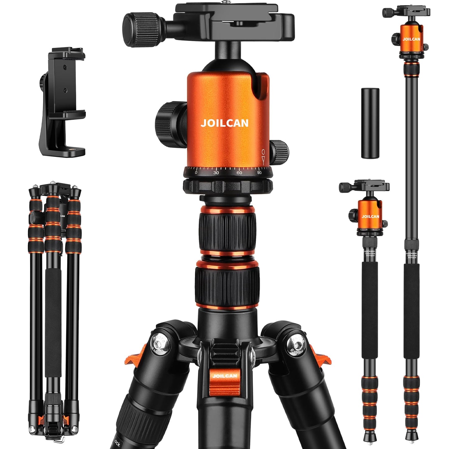 80/85 inches Heavy Duty Tripod for Camera and Phone, 85" Camera Monopod Tripods, DSLR Binoculars Spotting Scope Camcorders Video Tripod Stand, 360 Degree Ball Head, 35 lbs Loads