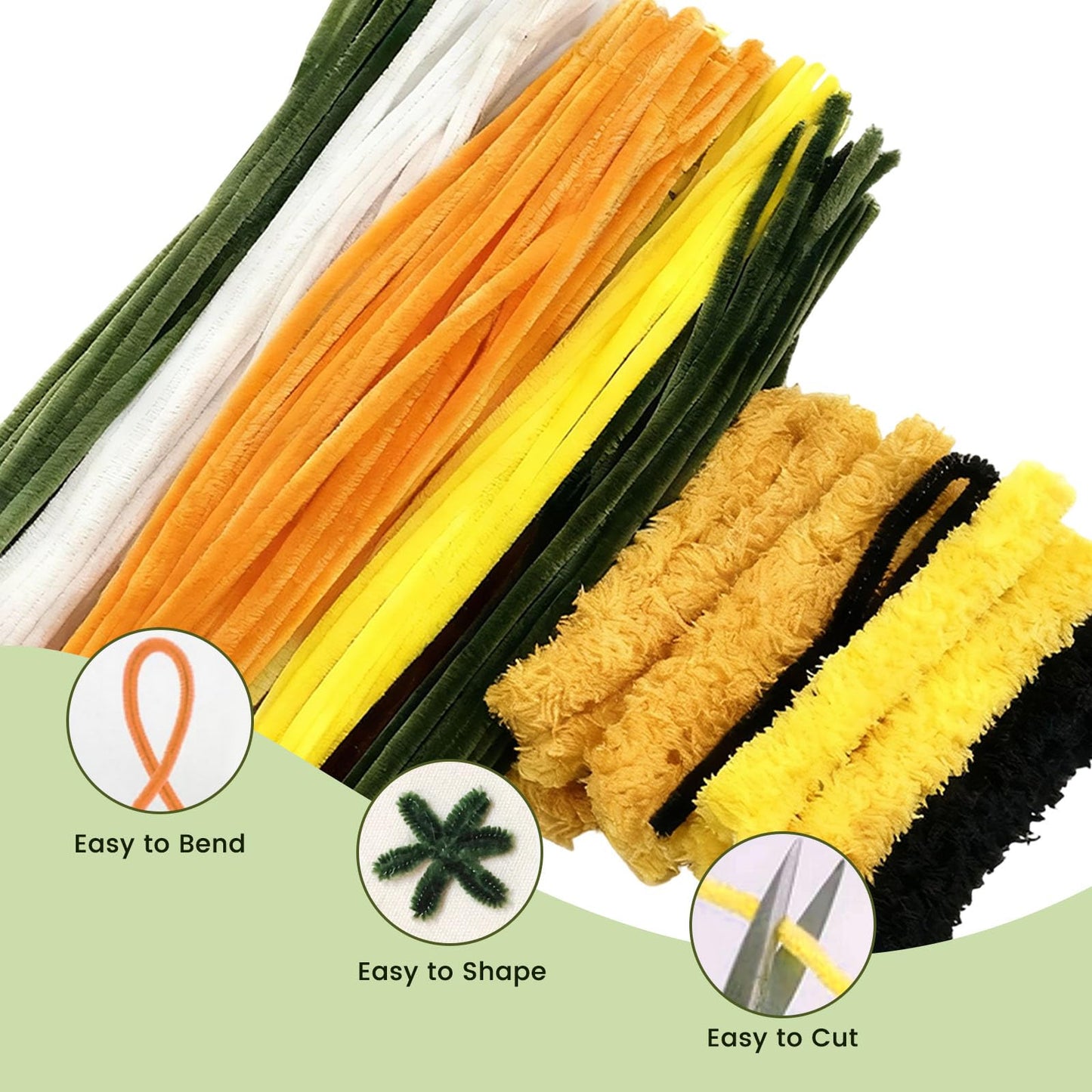 SNAIL GARDEN Pipe Cleaners Craft Kit with Wrapping Paper, Pipe Cleaner Flower Kit with 2 Bees, DIY Sunflower Flower Making Kit with Step by Step Video Tutorial for Beginners, Adults