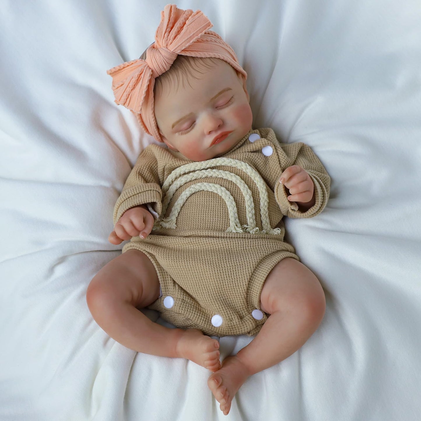 KSBD Lifelike Reborn Baby Dolls-20 inch Sleeping Realistic Newborn Baby Dolls, Soft Cloth Body with Feeding Toy for Kids Age 3 +