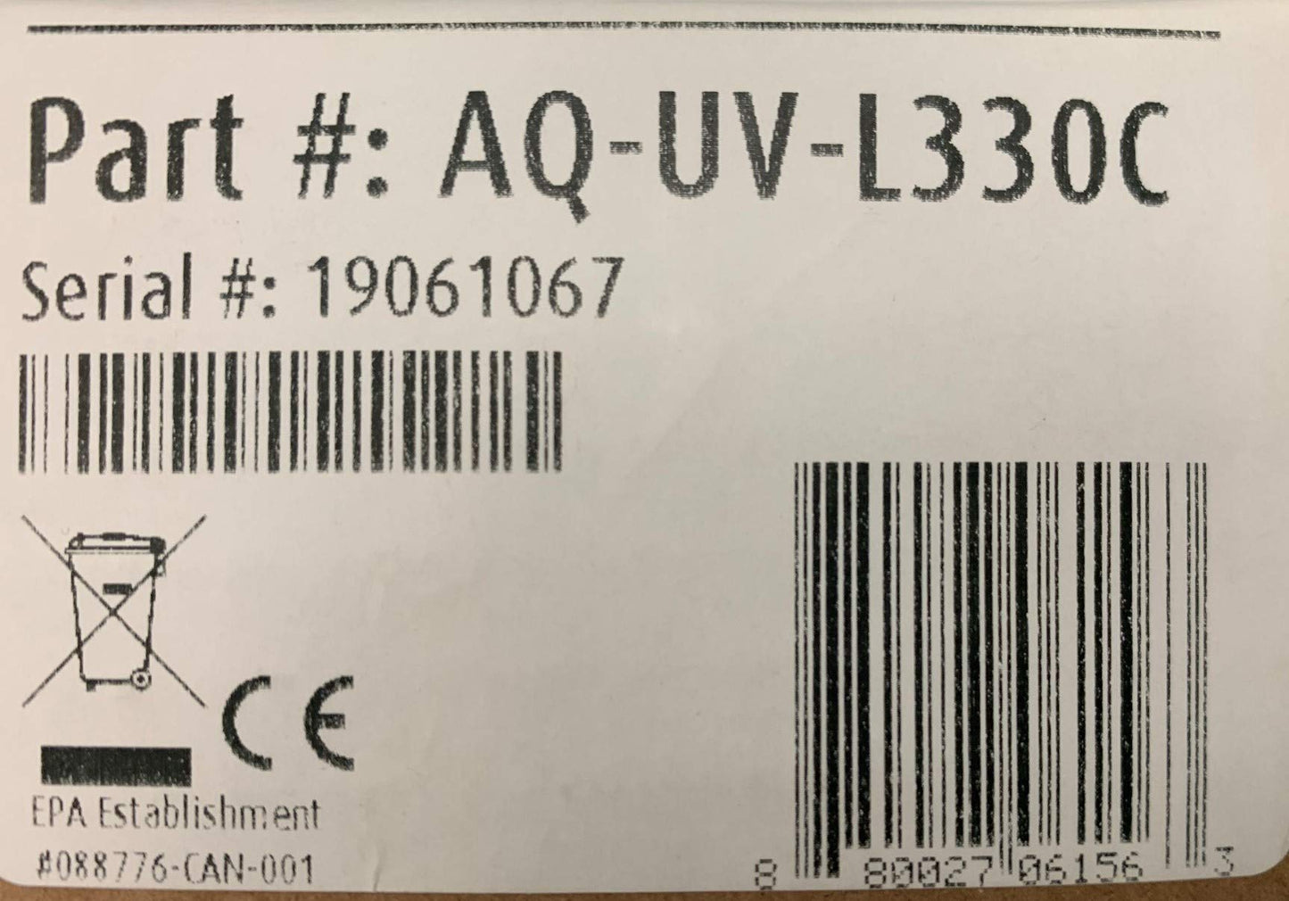 Aquasana UV Whole House Water Filter Replacement Lamp - For Systems Purchased July 2019 Or Later - AQ-UV-L330C