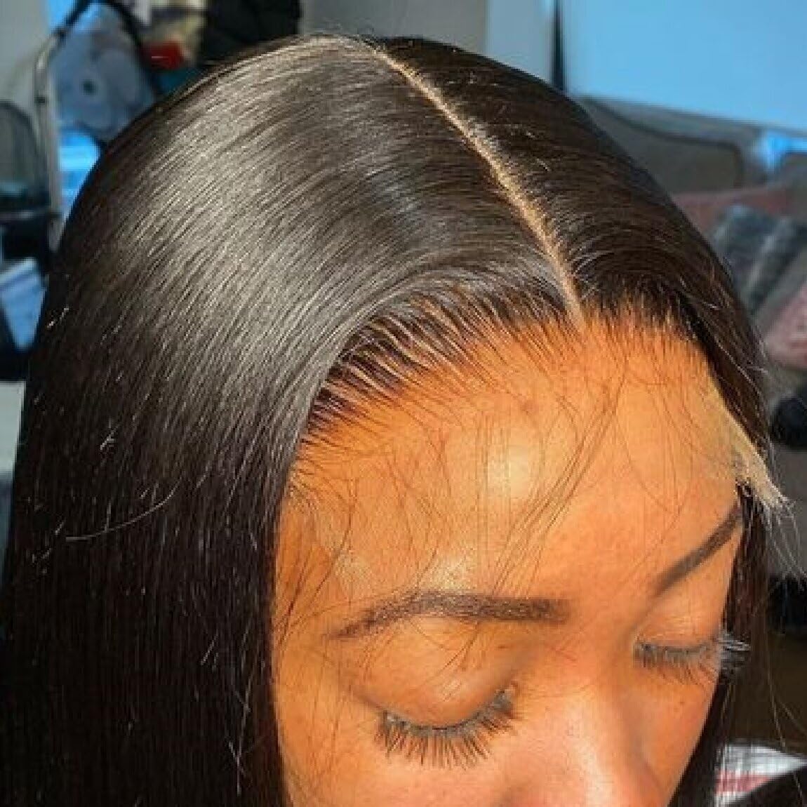Savasana 5x5 HD Lace Closure Only Straight 0.10 mm Ultra Thin Undetectable Lace Pre Plucked with Baby Hair Natural Black Color 100% Brazilian Virgin Human Hair 20 Inch