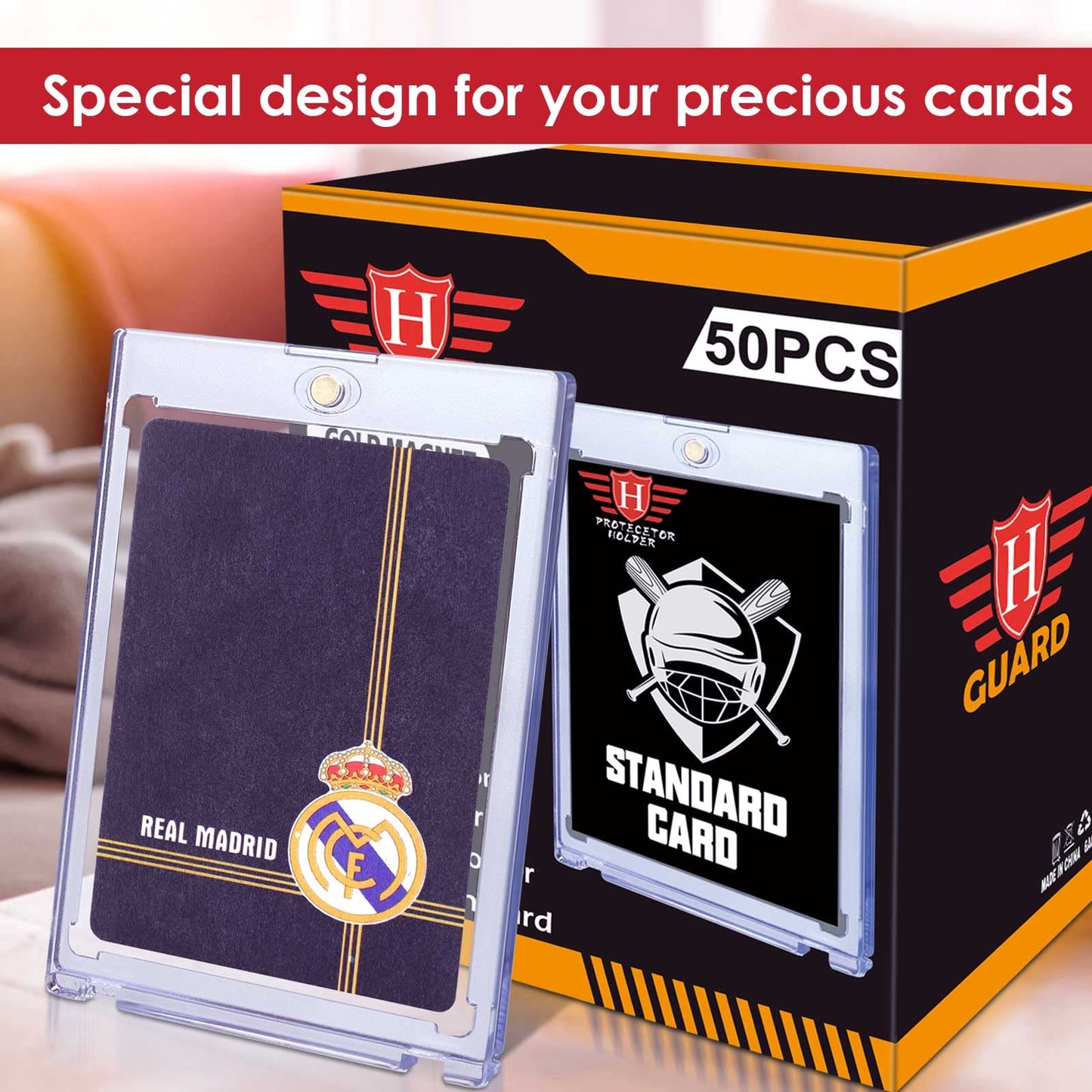 50ct Magnetic Card Holders Cases, 35pt Baseball Cards Protectors Fit for Sports Cards, Game Cards, Standard Cards Storage and Display