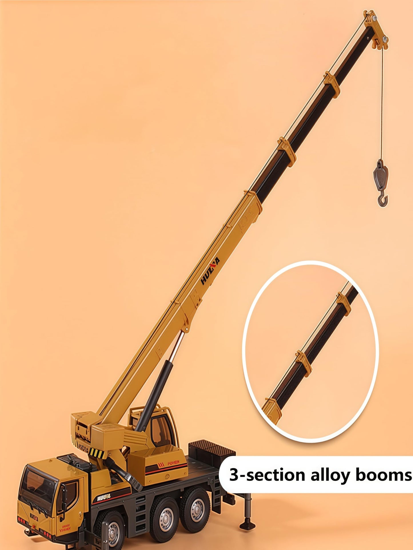 Gemini&Genius 1/50 Scale Auto Crane Toys, Mobile Crane Truck Construction Vehicle, Alloy Boom Truck Engineering Car Models, Great Gifts, Collection, Cake Topper, Room Decoration for Kids