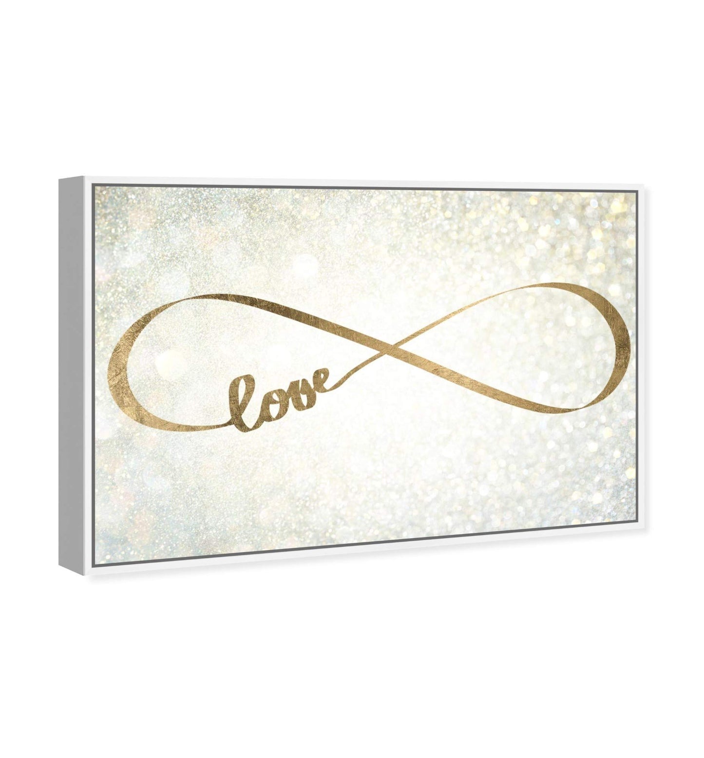 The Oliver Gal Artist Co. Typography Wall Art Canvas Prints 'Sparkle Love Quotes and Sayings Home Décor, 15 in x 10 in, White Frame