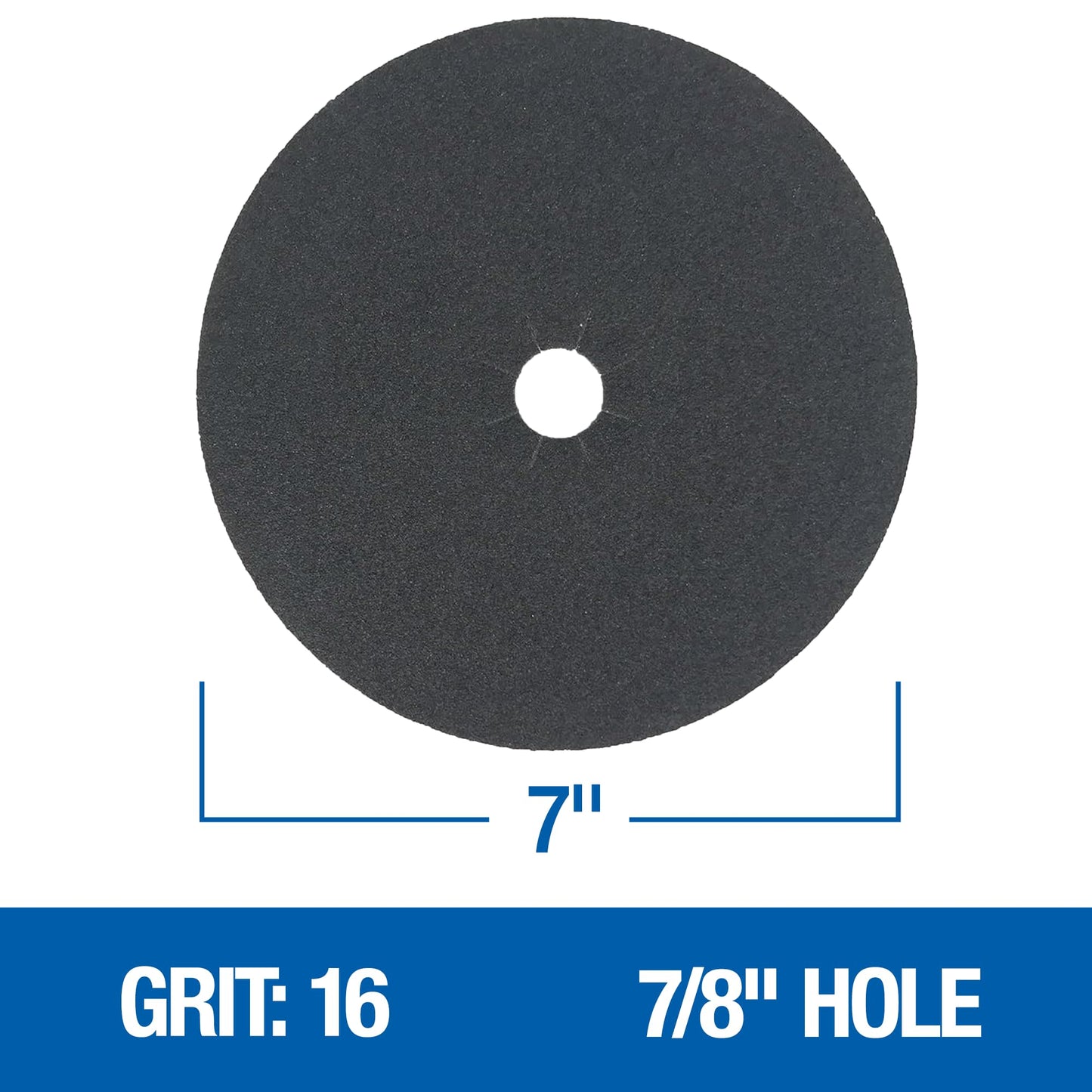 Mercer Industries 408016 Silicon Carbide Cloth Floor Sanding Edger Discs, 7" x 7/8" Hole, Grit 16X (50 pack)
