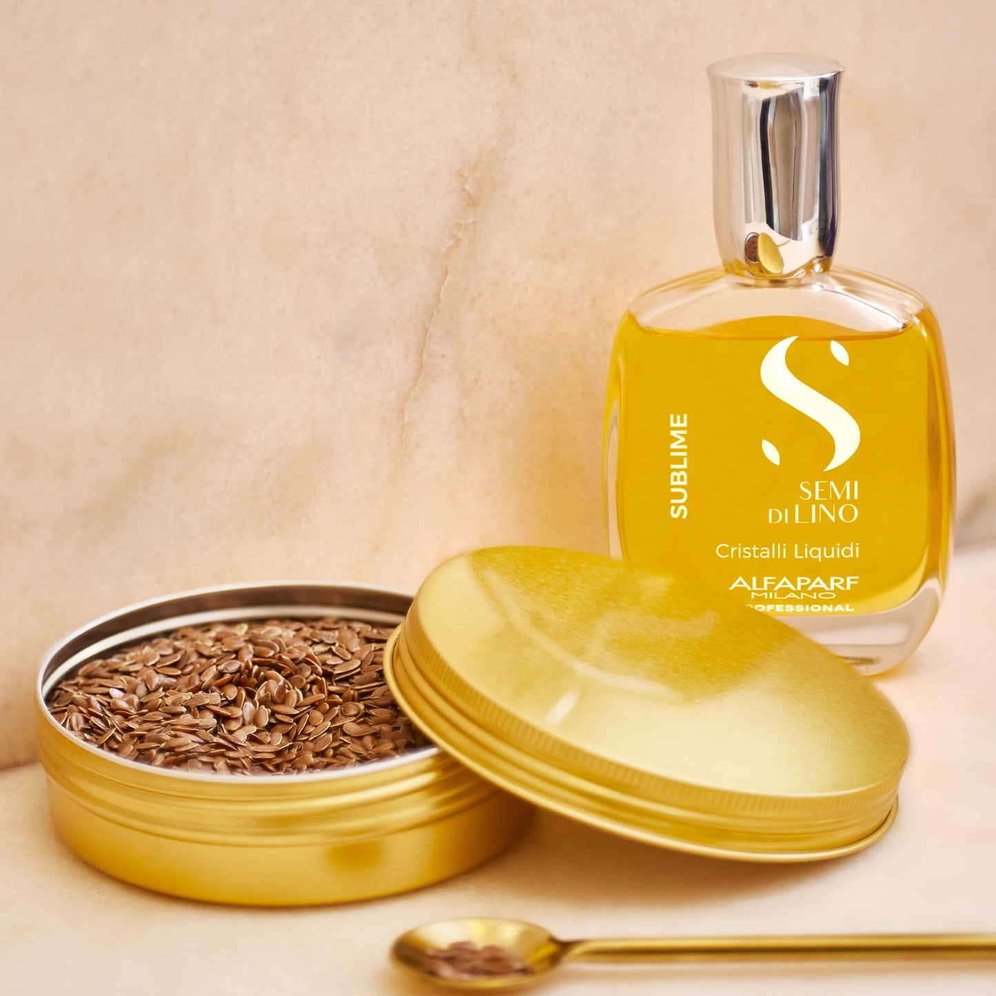 Alfaparf Milano Semi di Lino Cristalli Liquidi Hair Oil Serum and Reparative Anti-Breakage Fluid Set for Damaged Hair - Heat Protector - Repairs, Strengthens, Adds Shine - Vegan Formula