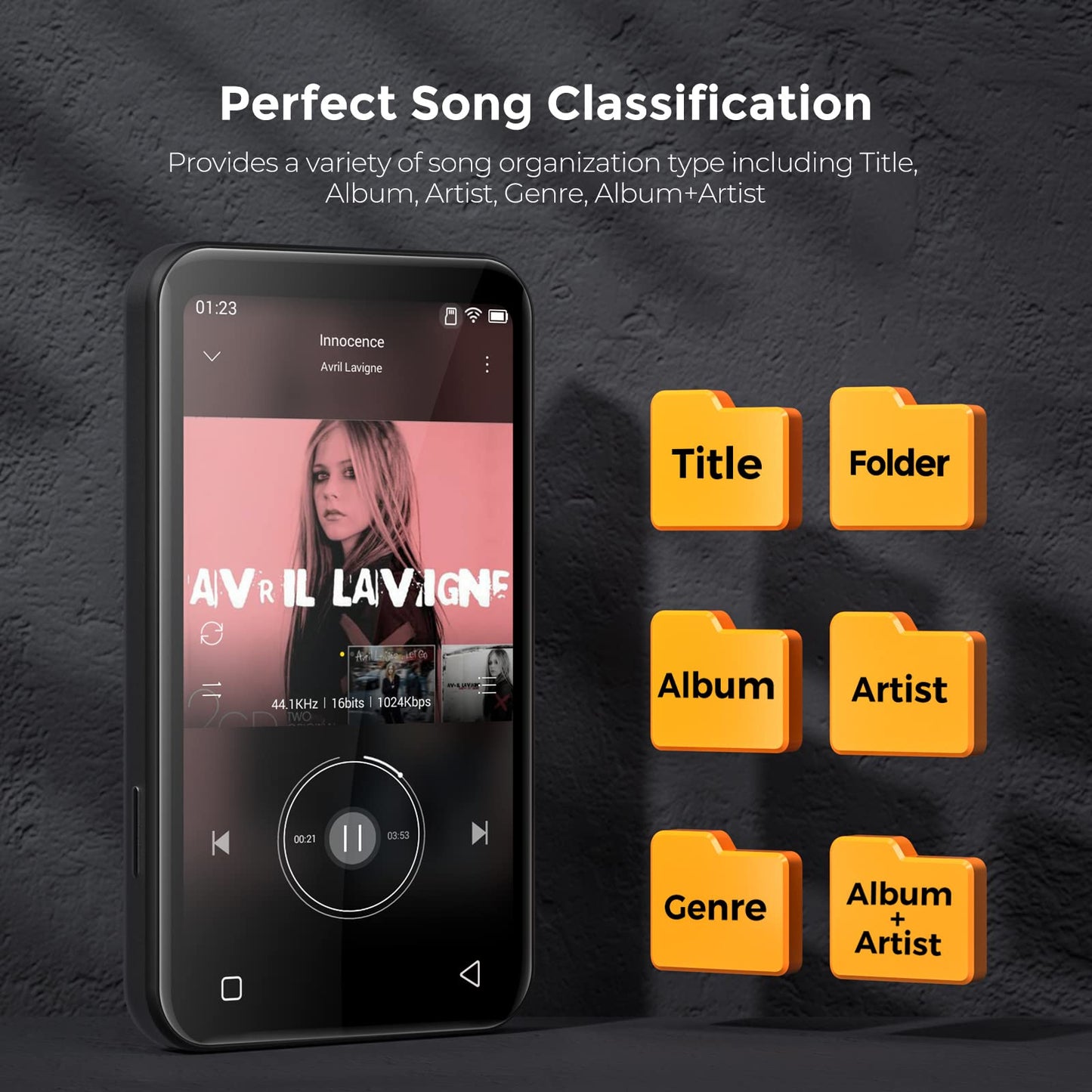 72GB WiFi Mp3 Player with Bluetooth, TIMMKOO 4.0" Full Touch Screen Mp3 Mp4 Player with Speaker, Portable HiFi Digital Music Player with FM Radio,Recorder, Ebook,Clock, Browser (Black)