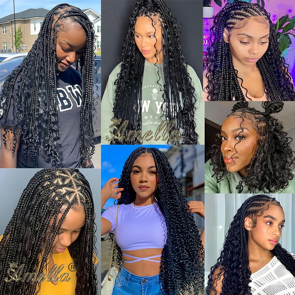 Amella Deep Wave Bulk Human Hair for Braiding 20 Inch Curly Boho Human Hair for Braiding Hair (1pack-2bundles) 100% Brazilian Boho Braids Human Hair Braiding Hair for Boho Braids