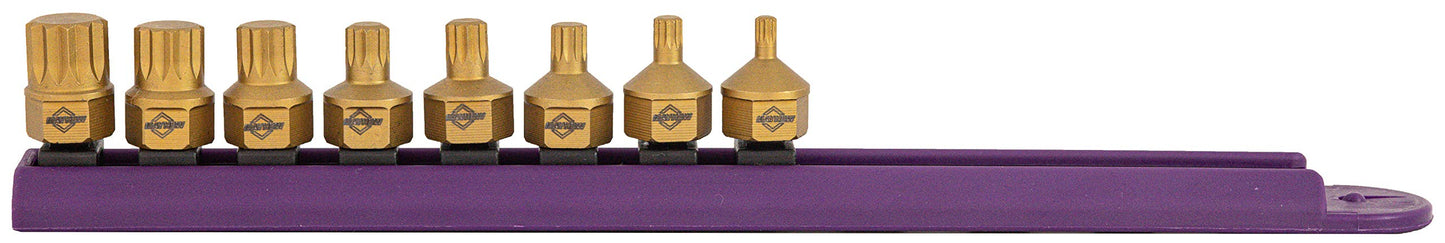 Mayhew Tools 16006 Low-Profile Dual Drive Set, 8-Piece Triple Square, Titanium-Coated