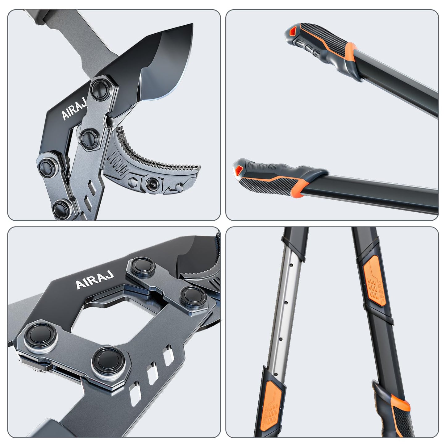 AIRAJ 27-37'' Extendable Anvil Loppers for Tree Trimming Heavy Duty with Compound Action | Branch Cutter with 2” Cutting Capacity | Chops Thick Branches Ease | Garden Lopper Pruning Shears Heavy Duty