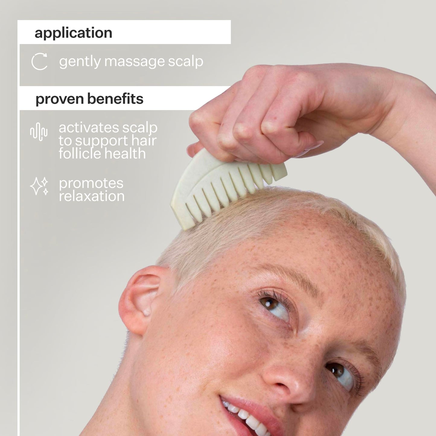 Act + Acre Scalp Gua Sha Tool - Wide Tooth Hand Held Comb - Perfect Natural Stone Massager Tool - Stimulates the Scalp - Promotes Thicker and Fuller-Looking Hair.