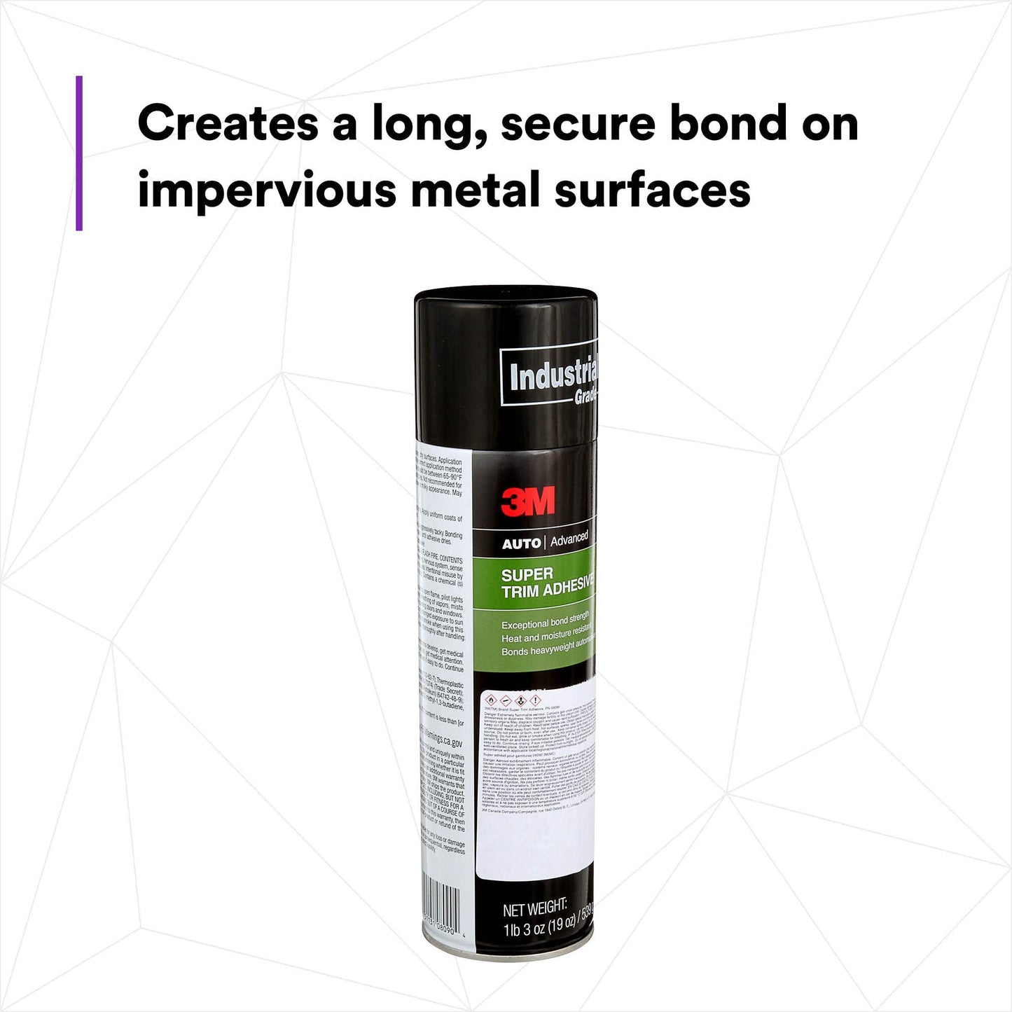 3M Super Trim Adhesive 08090, Clear Color, Lightweight, Long Bonding, Easy To Apply, 19 oz