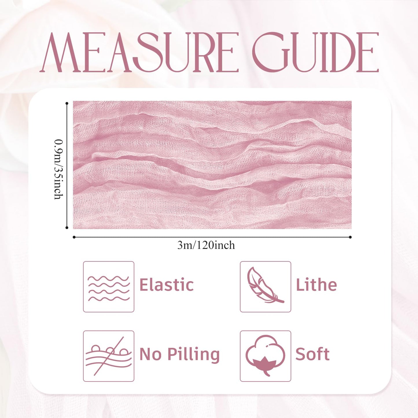 Wokceer Cheesecloth Table Runner Christmas 12Pack 10FT Blushing Pink Boho Gauze Fall Cheese Cloth Table Runner for Party Rustic Sheer Table Runners for Baby Bridal Shower Wedding Easter Table