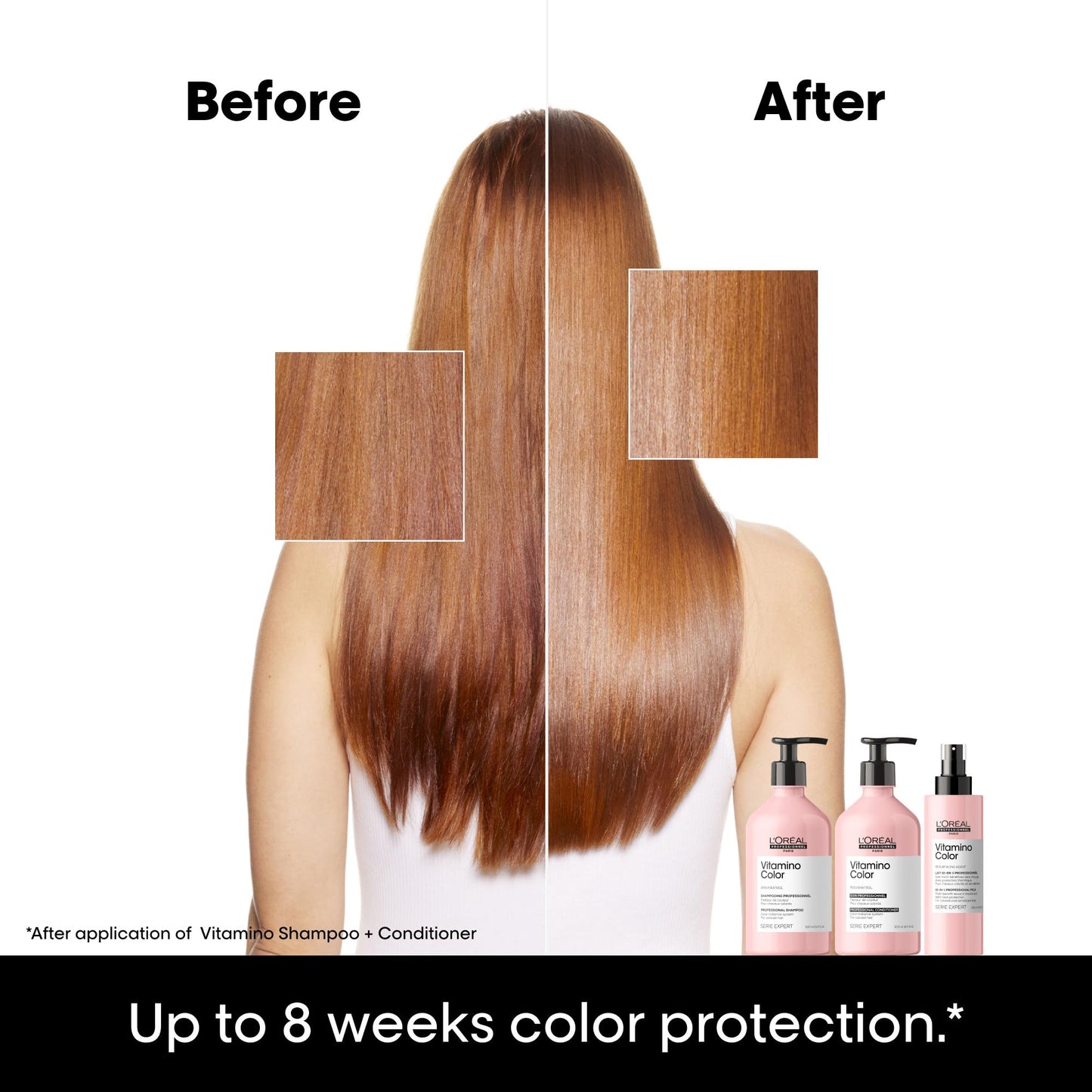 L'Oreal Professionnel Vitamino Color Shampoo & Conditioner Set - Protects & Preserves Hair Color, Prevents Damage, Adds Vibrancy & Enhances Shine