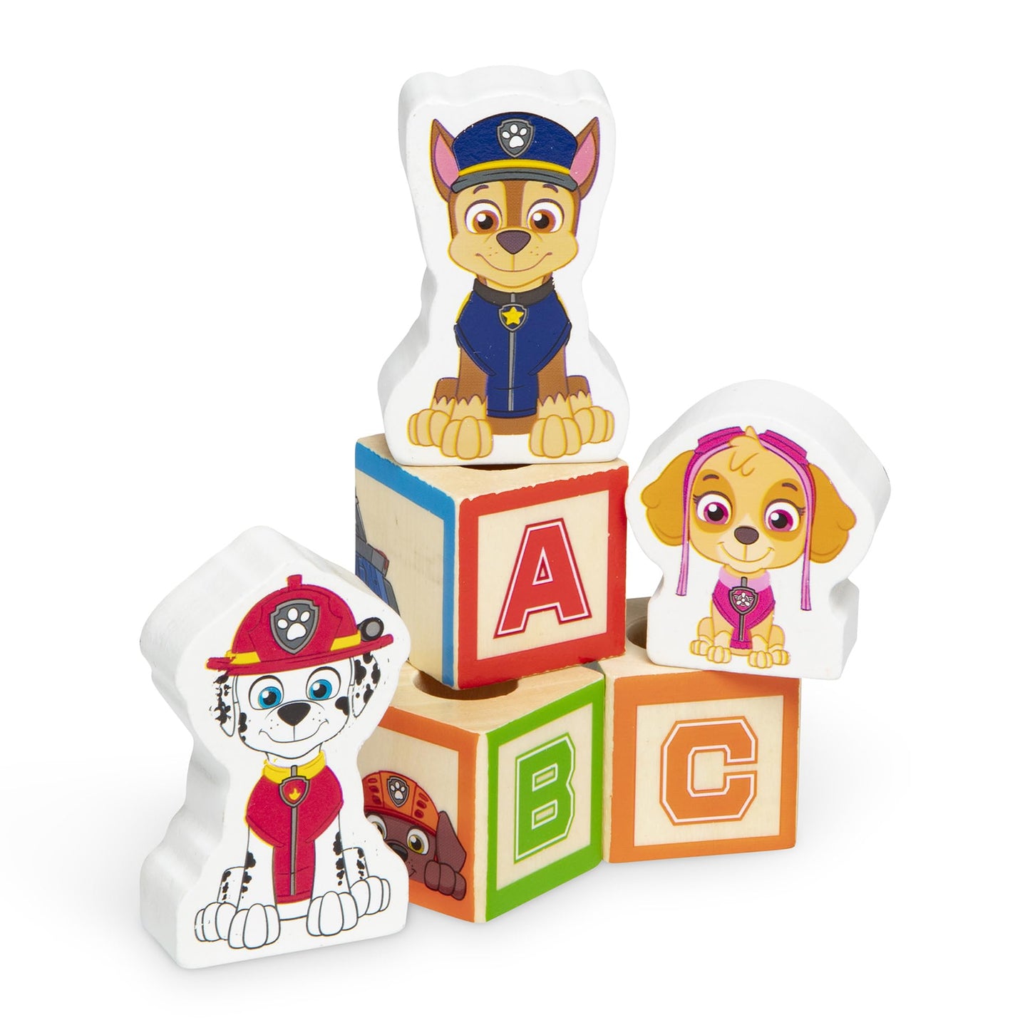 Melissa & Doug PAW Patrol Wooden ABC Block Truck (33 Pieces) PAW Patrol Sort and Stack Toys, Alphabet Blocks for Toddlers, Wooden Vehicle Toys for Kids Ages 3+