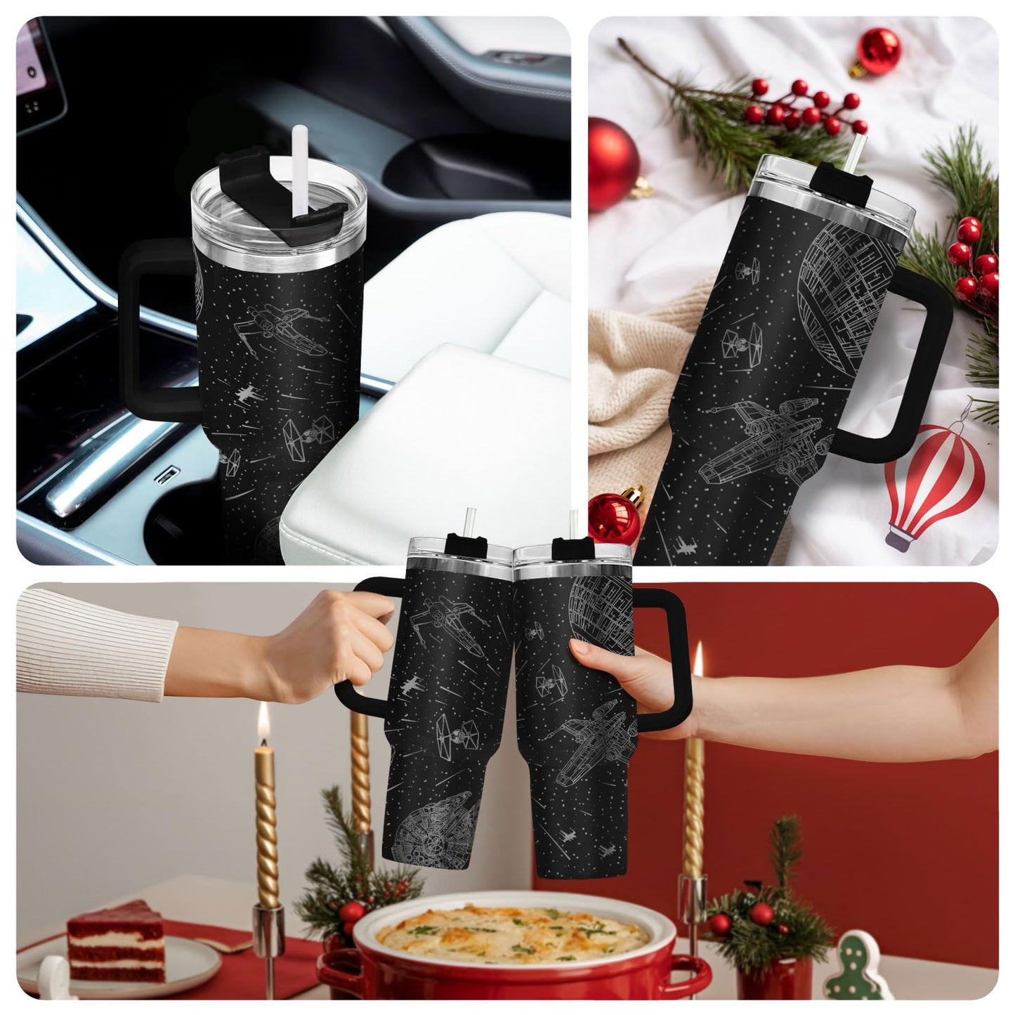 34HD Movie Tumbler for Lovers, 40 Oz with Handle, Lid, Straw; Funny Movie Mug, Birthday Gift