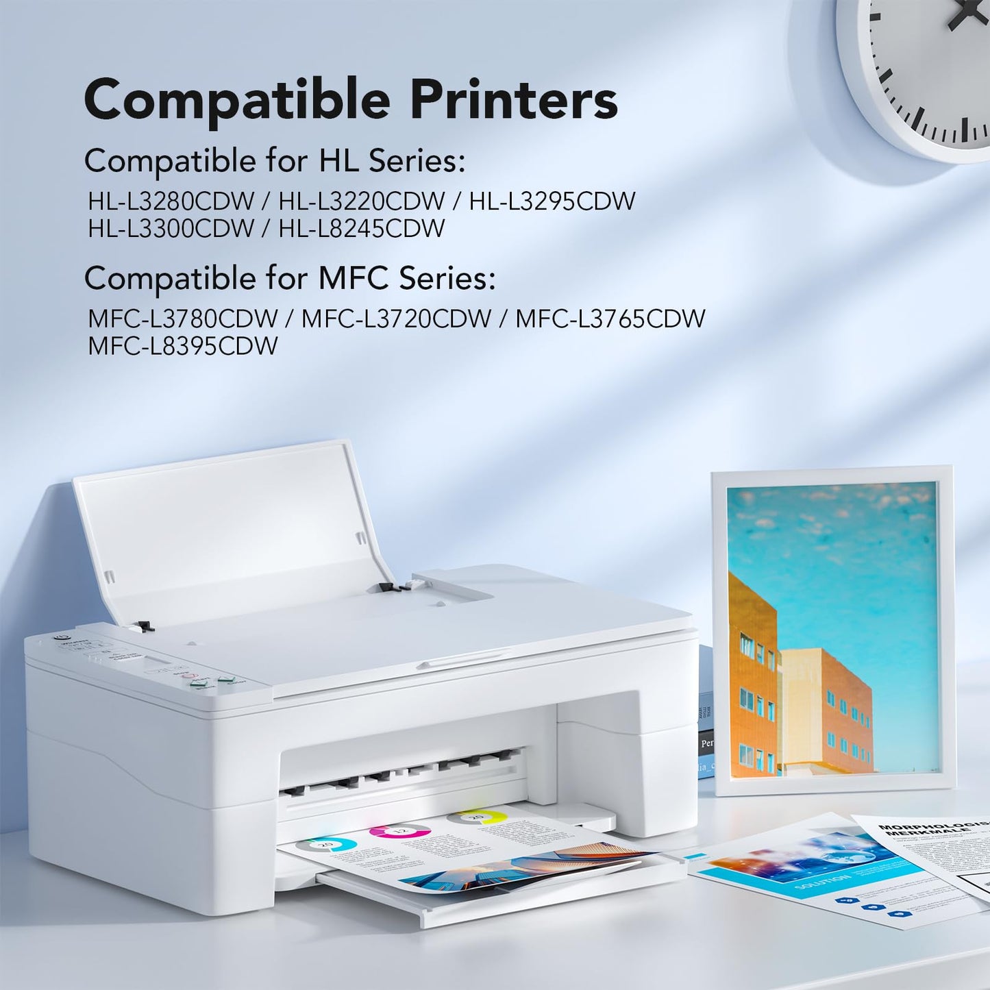 colorfly Compatible TN229XL Toner Cartridges Replacement for Brother TN229XL Toner Cartridges Printer Toner TN229XL V XXL Use with MFC-L3780CDW HL-L3280CDW HL-L3220CDW HL-L3295CDW (1BK, 1C, 1M, 1Y)