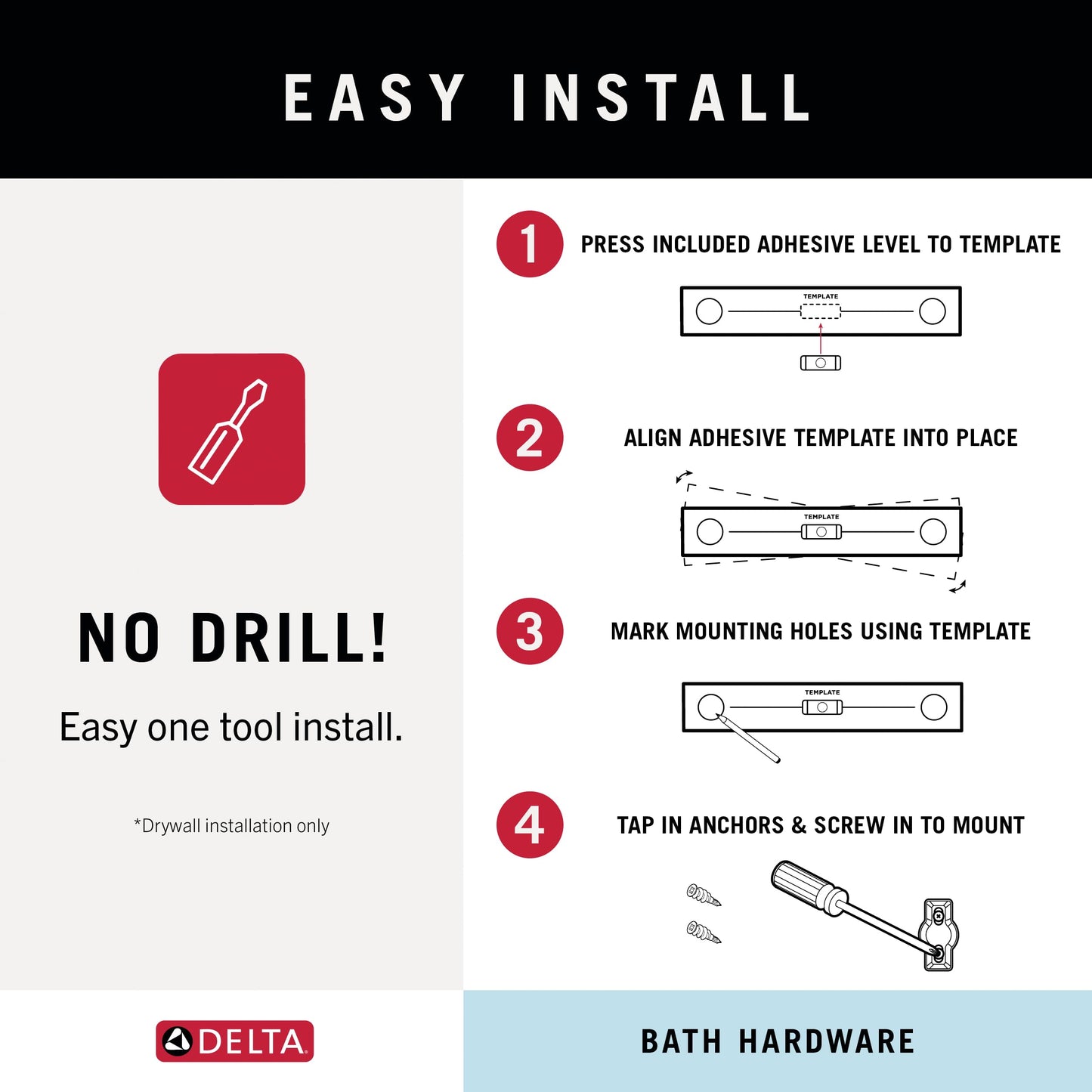 Delta ARV64-DN Arvo 4-Piece Bath Hardware Set 18-in Towel Bar w/ 6-in Extender, Toilet Paper Holder, Towel Ring, Hook, Brushed Nickel