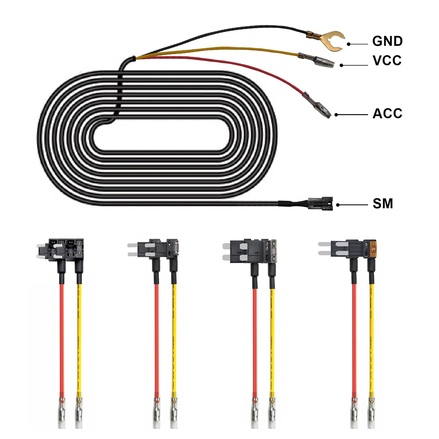 Fuse Box Power Adapter for mangoal Dash Cams, Upgrade Parking Monitoring, Hardwire Wire Kit Accessories
