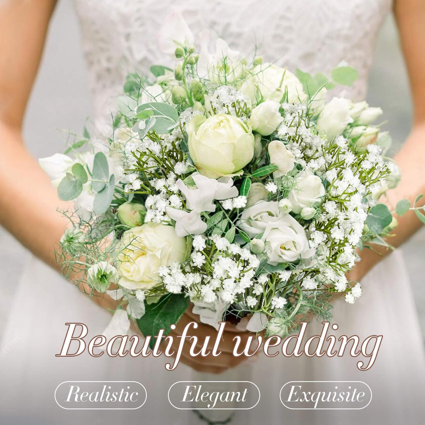MAQIAHN 30 Baby Breath Artificial Flowers - Babies Breath Flowers Artificial Bulk Faux Flowers Bouquet White Flores Greenery Real Touch Fake Flower Arrangements Wedding Centerpieces Tables Decorations