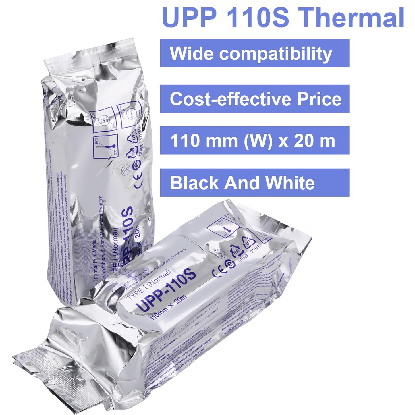 UPP 110S Ultrasound Thermal Print, 110mm x 20m, A6 Black and White Printers
