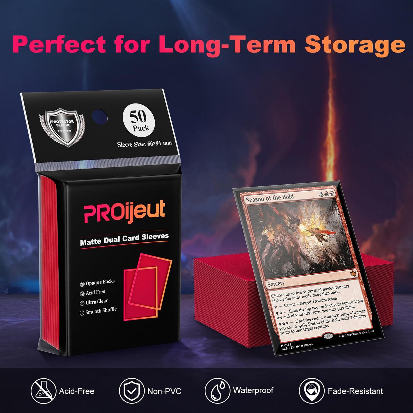 1200 Pack Card Sleeves, Matte Dual Trading Card Sleeves with Opaque Back & Smooth Shuffle, Tear Resistant Card Protectors for MTG, TCG and Game Cards (12 Colors)