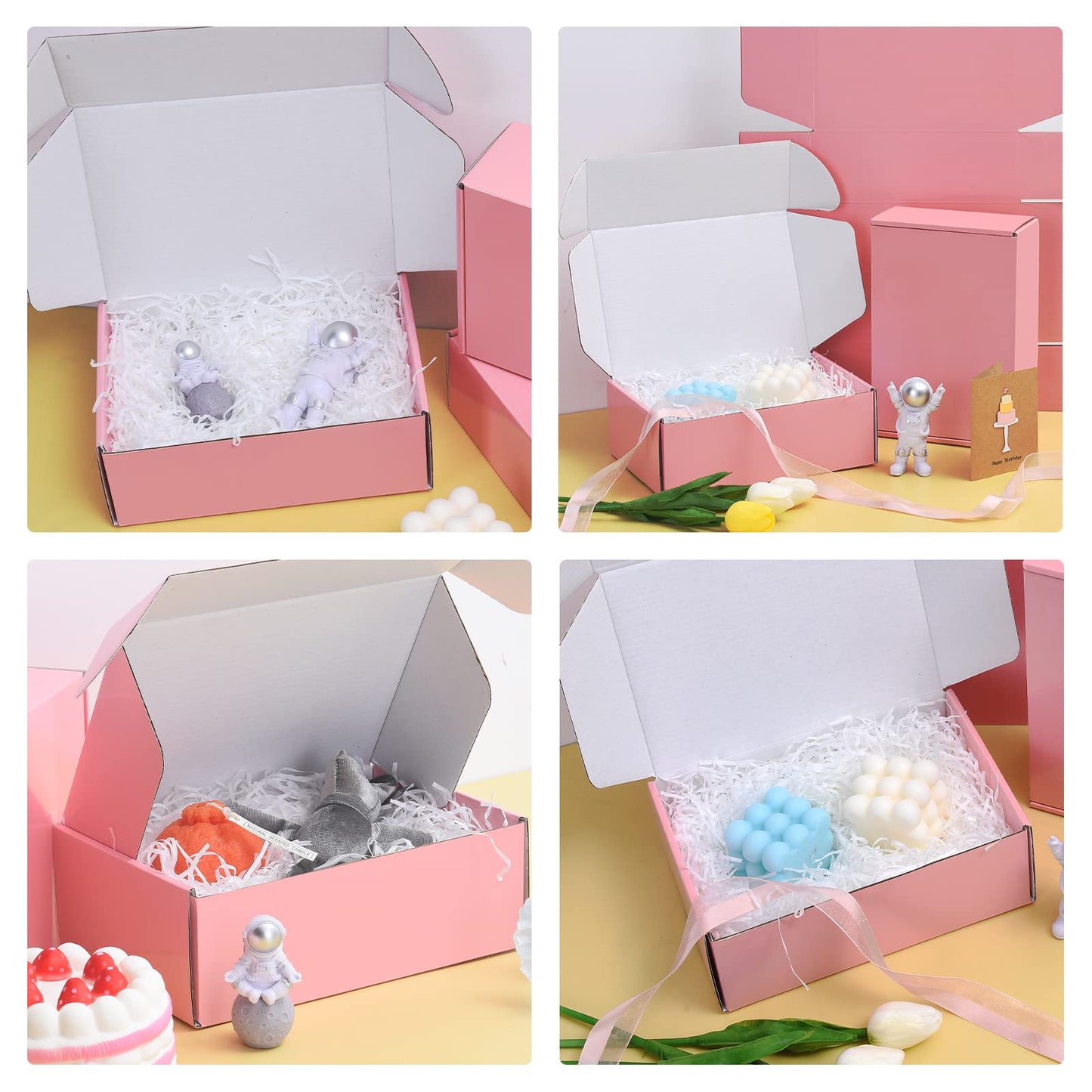 SNOGSWOG 28 Pack 9x6x3 inches Pink Shipping Boxes for Small Business, Small Corrugated Cardboard Gift Box for Mailing,Shipping,Storing,Christmas Gifts Wrapping