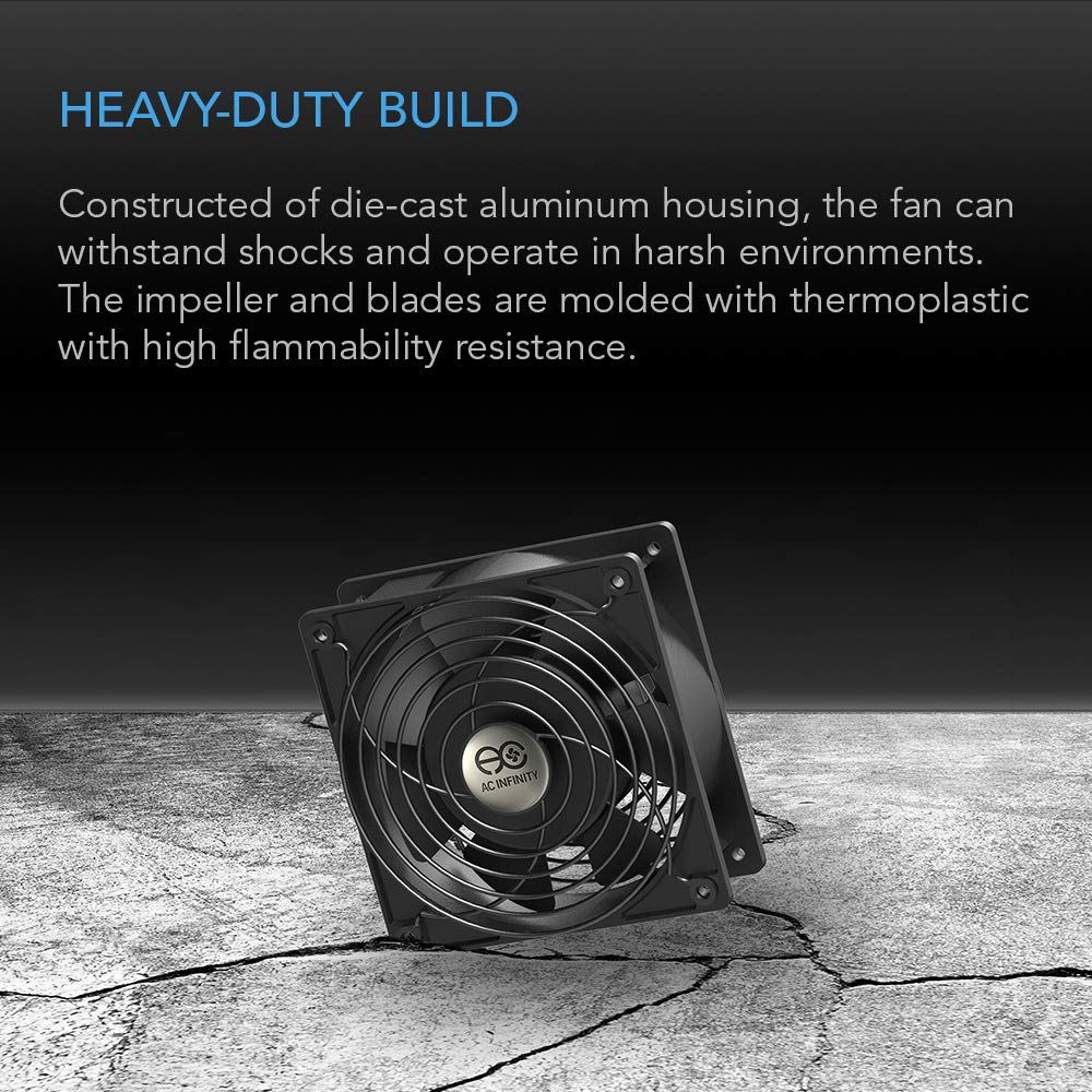 AC Infinity AXIAL 2589, Muffin Fan 10", 120V AC Ø254mm x 89mm High Speed, for DIY Cooling Ventilation Exhaust Projects