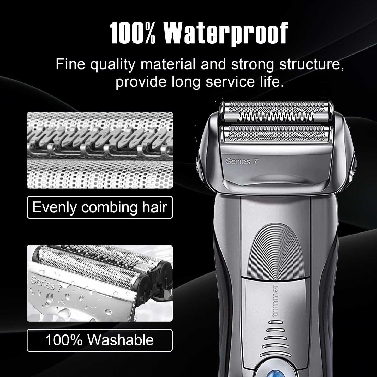 70S Series 7 Replacement Head for Braun Series 7 Foil Shaver Replacement Heads for Braun Series 7 Replacement Compatible with Series 7 Shavers 70s 720,750CC, 760CC,790CC,9565 Foil Shaver(2Pack )
