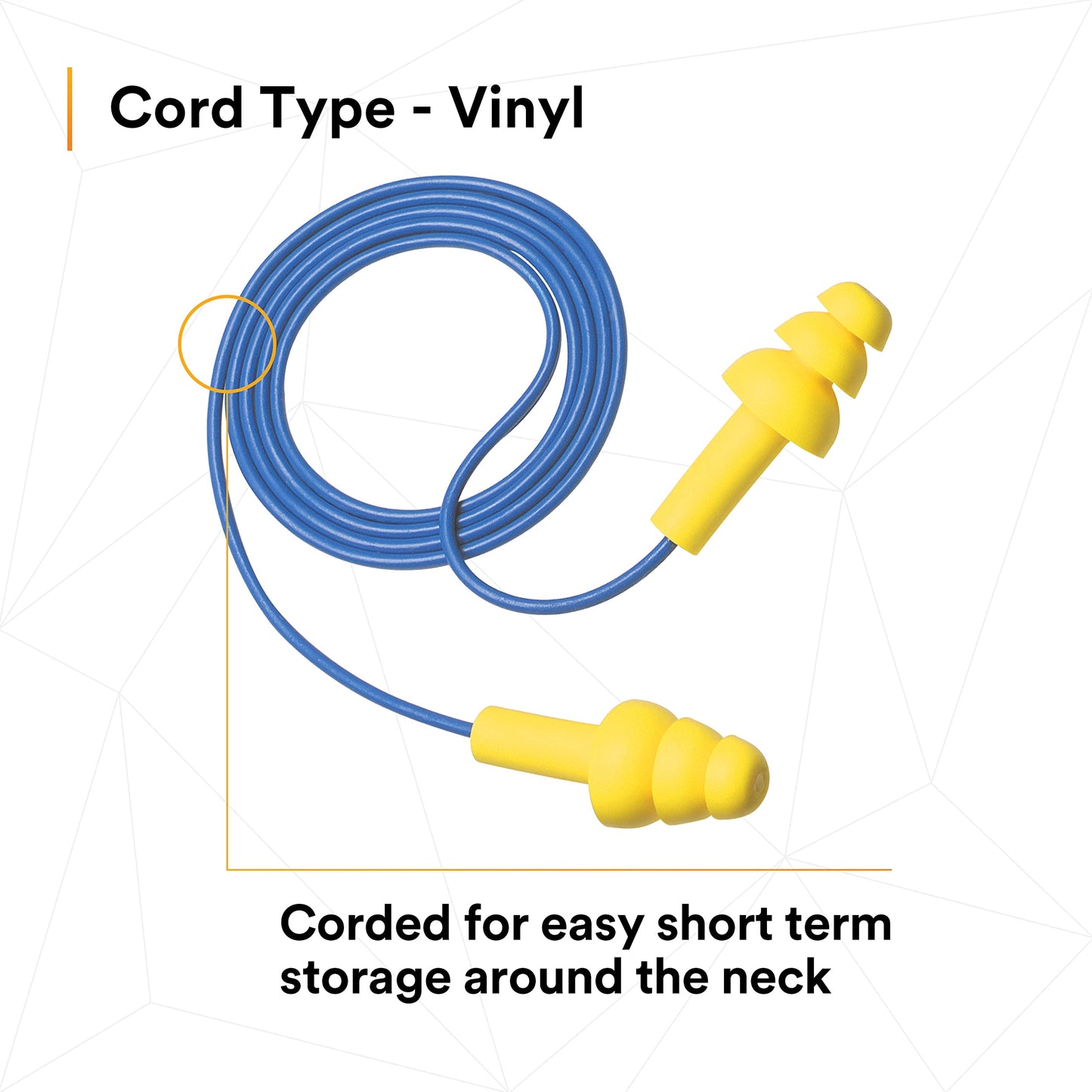 3M E-A-R UltraFit Corded Ear Plugs 340-4004, 100-Pair, Yellow, Poly Bag 3404004