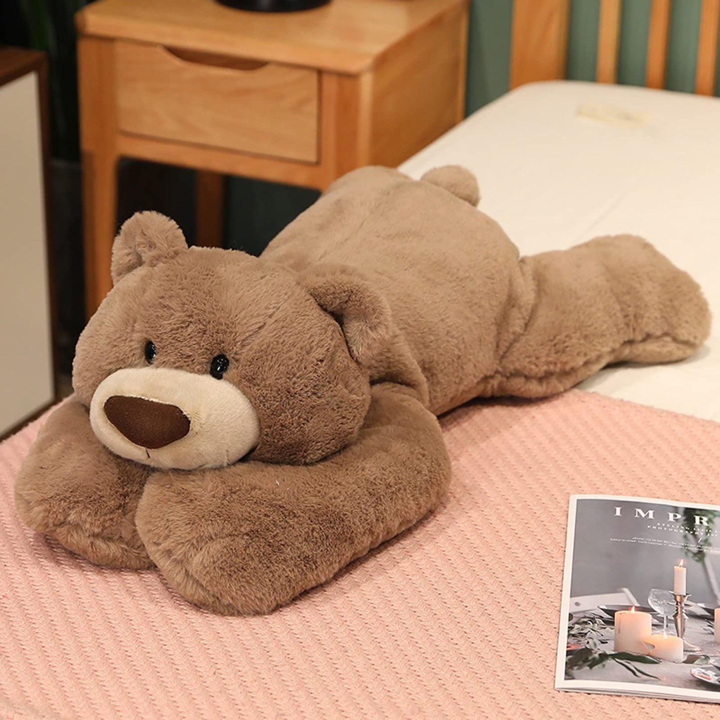Weighted Stuffed Animals, Weighted Bear Stuffed Animal Toy Cute Black Bear Plush Pillow Weighted Plush Animals Toy, 11.8"