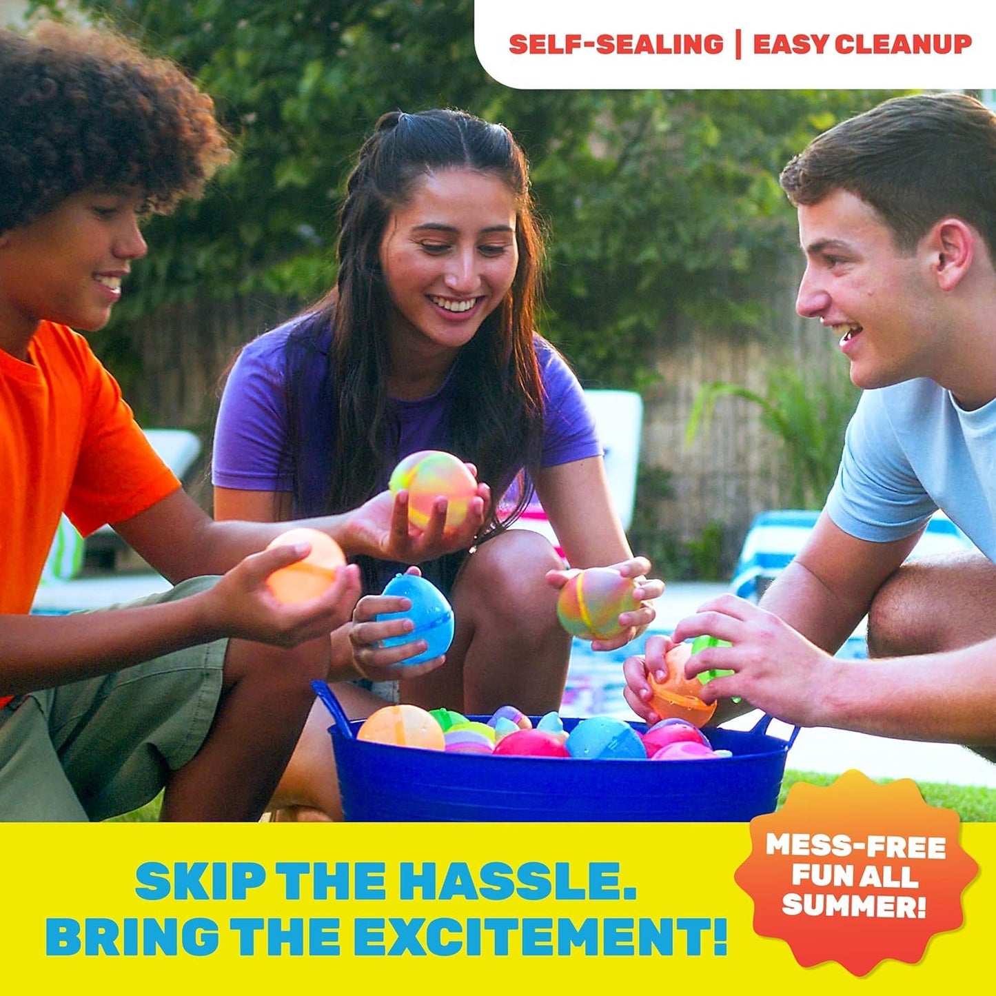 Hydroburst 6-pack Reusable Water Balloons by Relatable, For The Pool, Beach Toys And Outdoor Play Toys, Includes 6 Refillable Balloons
