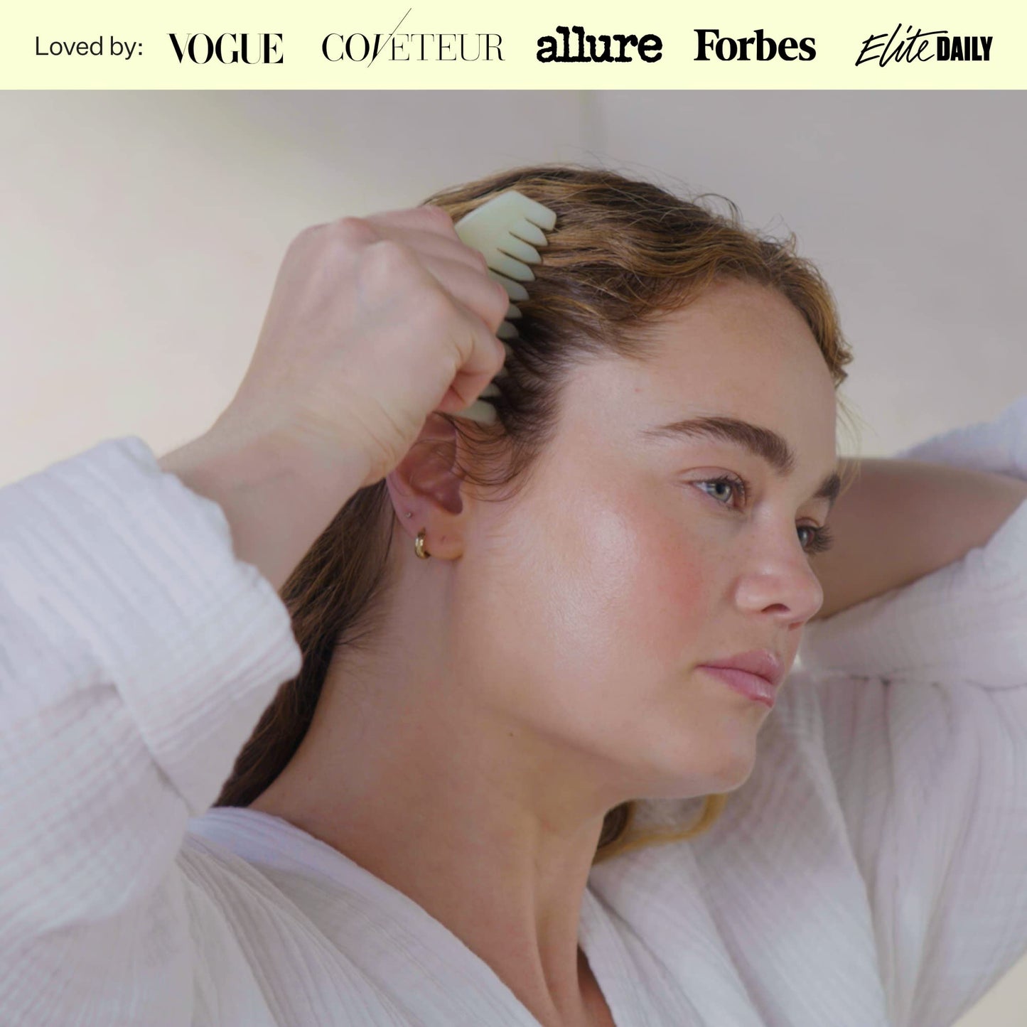 Act + Acre Scalp Gua Sha Tool - Wide Tooth Hand Held Comb - Perfect Natural Stone Massager Tool - Stimulates the Scalp - Promotes Thicker and Fuller-Looking Hair.