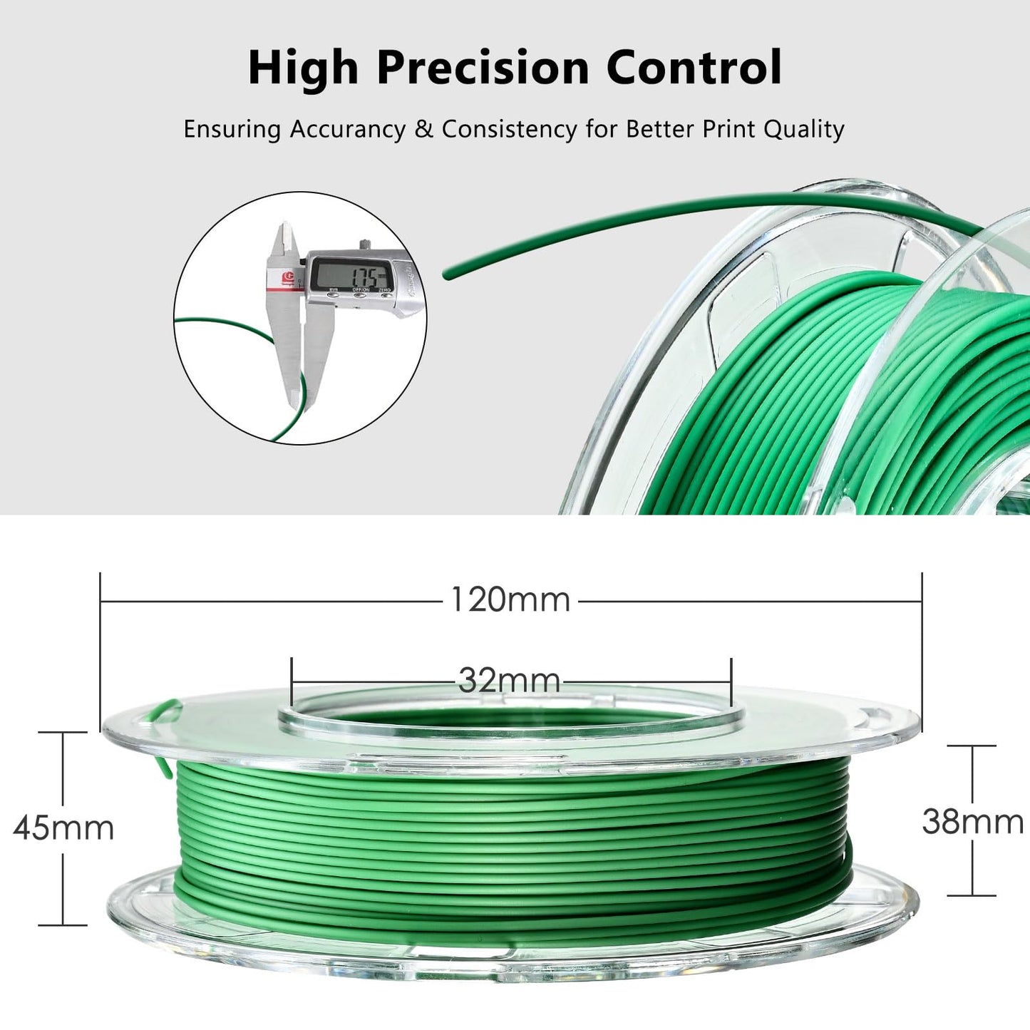 AOSEED 3D Printer Filament Bundle, 1.75mm (± 0.03 mm) PLA Filament Set for Most of 3D Printer,Purple/Green/Blue/Yellow/White/Iridescent/Red/Orange, 200g/0.44lbs x 8 Spools Pack