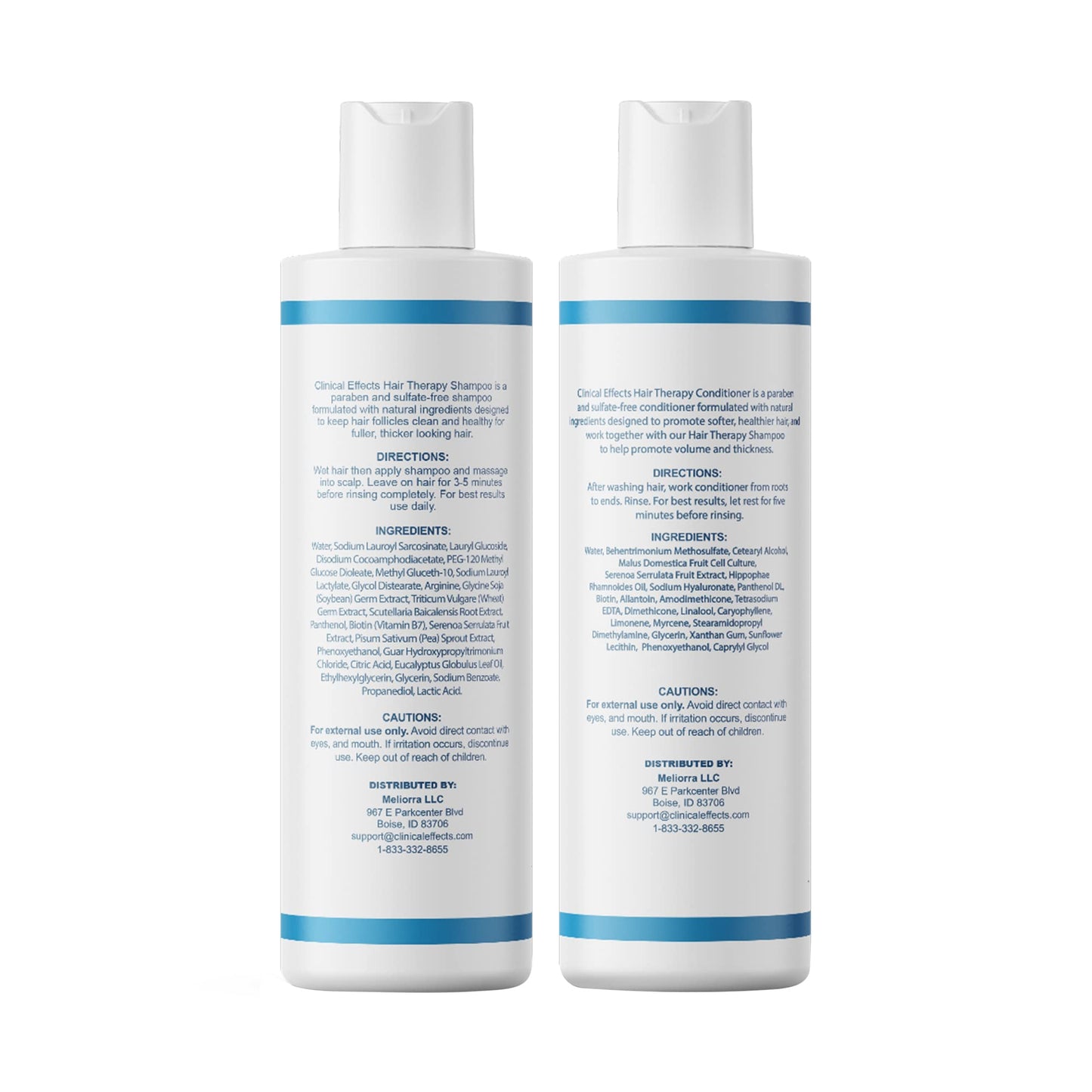 Clinical Effects Hair Therapy Shampoo and Conditioner Set - Hair Growth Shampoo and Conditioner for Thinning Hair - Biotin, Saw Palmetto, and DHT Blocking Ingredients - USA Made - 2 Bottles, 8 fl oz