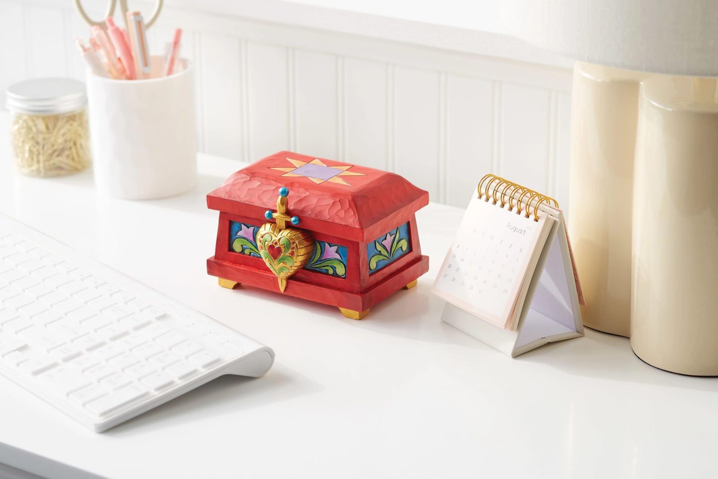 Enesco Disney Traditions Collection by Jim Shore Snow White The Evil Queen's Decorative Trinket Box- Stone Resin Hand Painted Crafted Collectible Disney Villains Jewelry Box Home Decor, 3.5 Inch