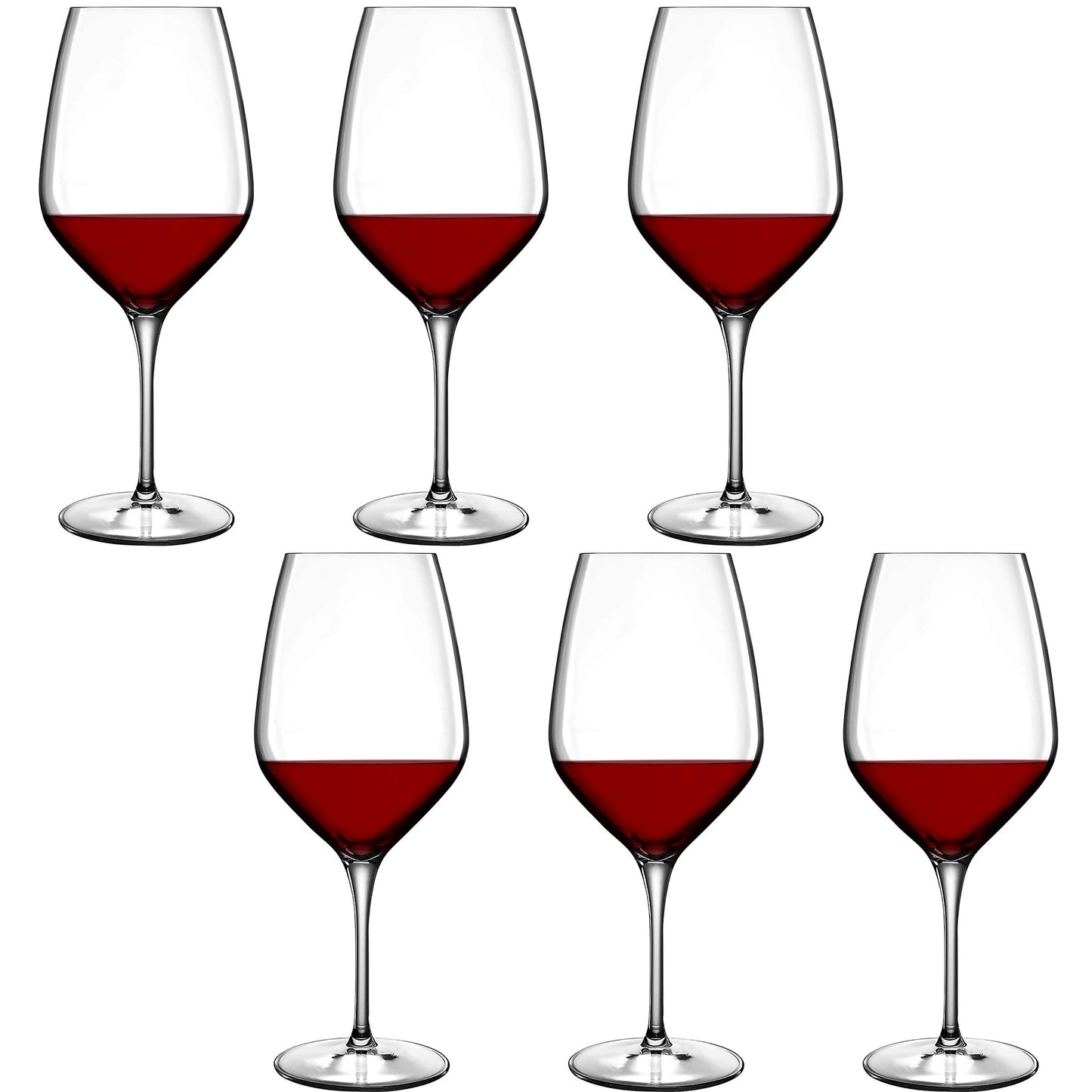 Luigi Bormioli Atelier Cabernet/Merlot Wine Glass, 23-3/4-Ounce, Clear, 6 Count (Pack of 1)