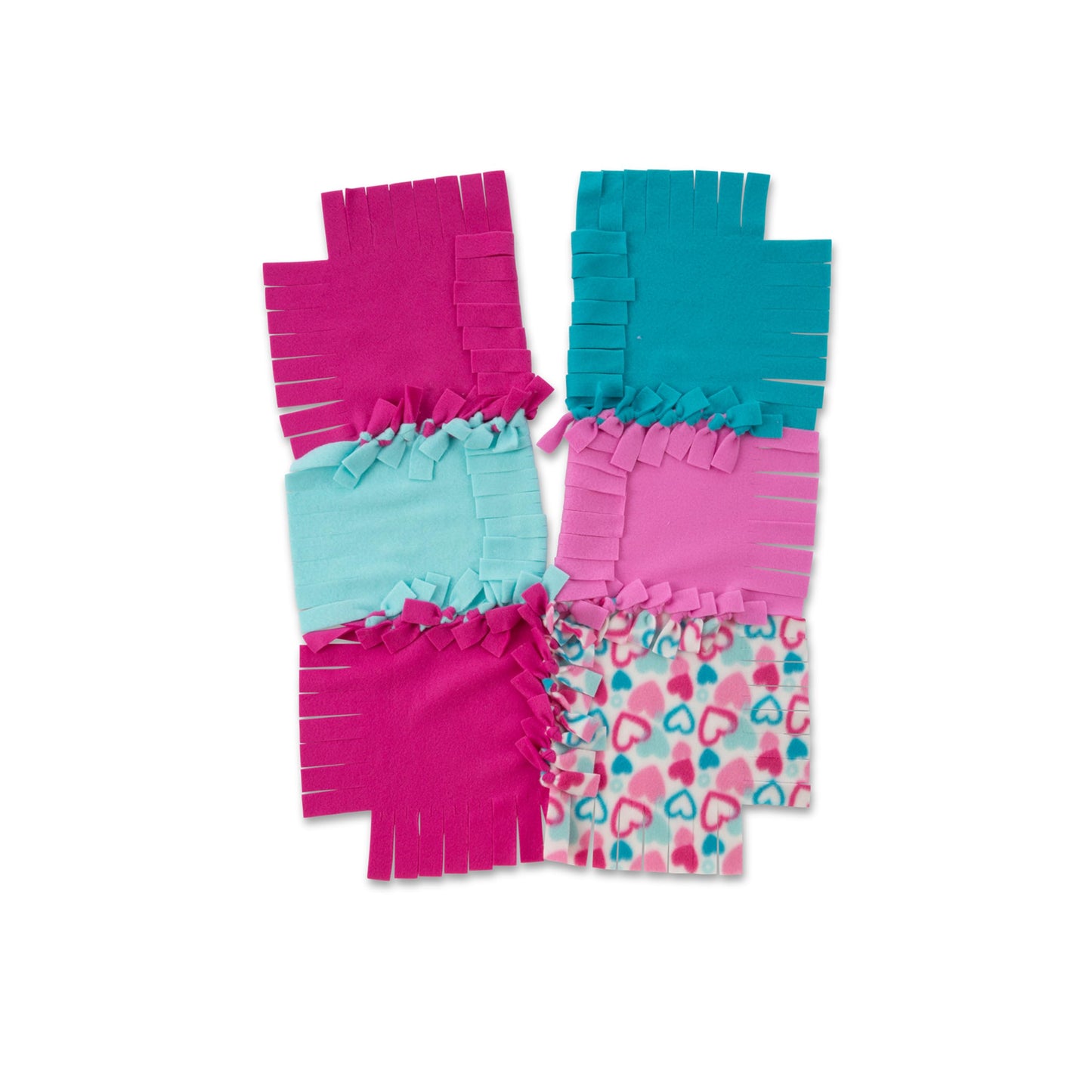 Melissa & Doug Created by Me! Heart Fleece Blanket No-Sew Craft Kit (40 Squares, 3.5 feet x 5 feet)