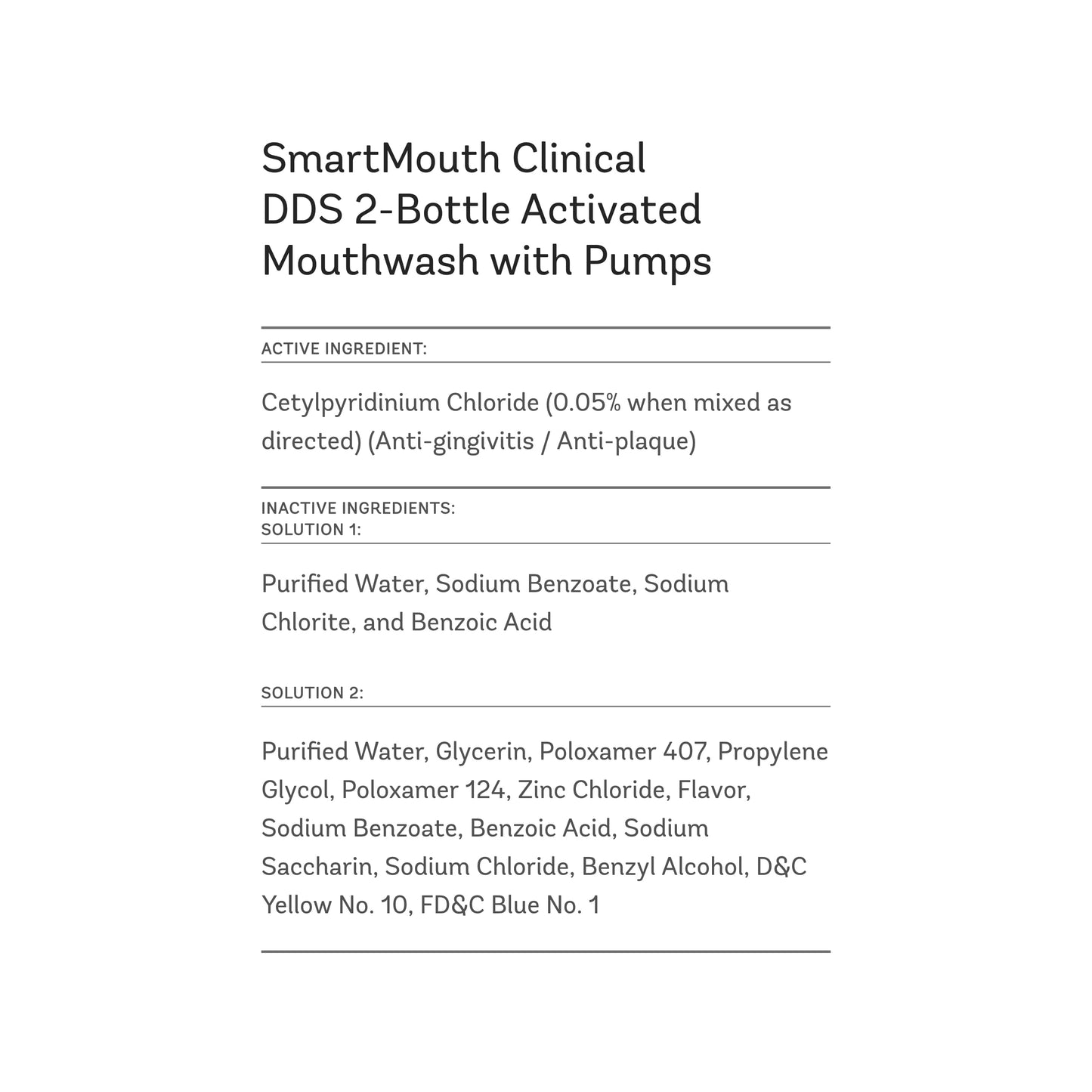 SmartMouth Clinical DDS 2-Bottle Activated Mouthwash with Pumps - Gum Health Support for Adults - 12-Hour Fresh Breath Mouthwash - Clean Mint Flavor, 32 fl oz (16 fl oz per Bottle)