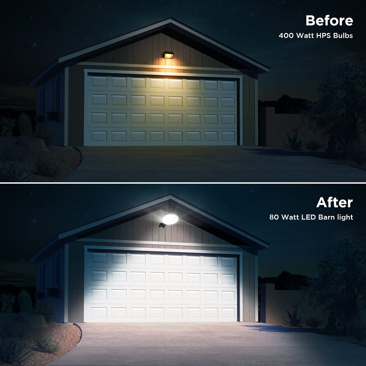 deerdance LED Barn Light, Dusk to Dawn Outdoor Lighting with 80W 10000LM 5000K Daylight, IP65 Waterproof Area Street Light for Farmhouse Barns Garage Yard Warehouse Outdoor Security Lighting, (1Pack)