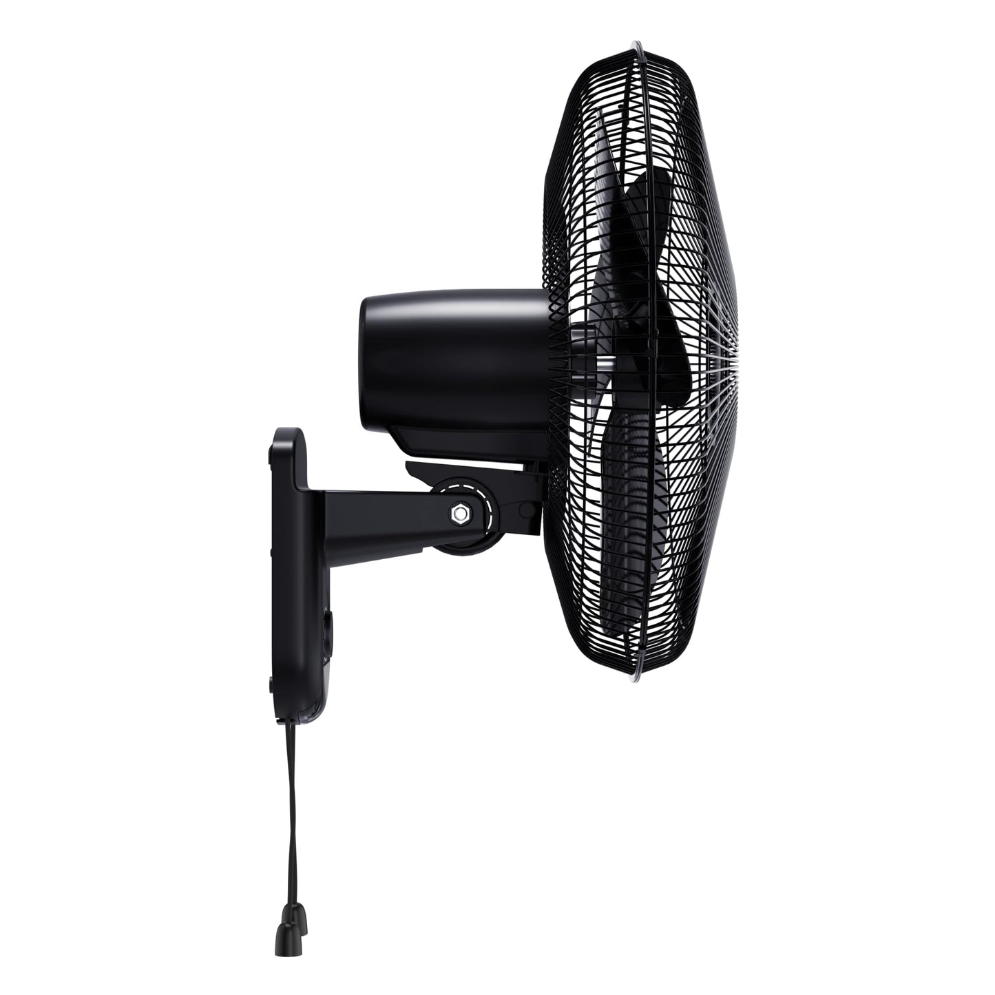 Comfort Zone 16-Inch Oscillating Wall Mount Fan – Quiet 3-Speed Indoor Fan with 60° Adjustable Tilt, Pull-Chain Control & Durable Metal Grille – Space-Saving Cooling for Home, Office, & Greenhouse
