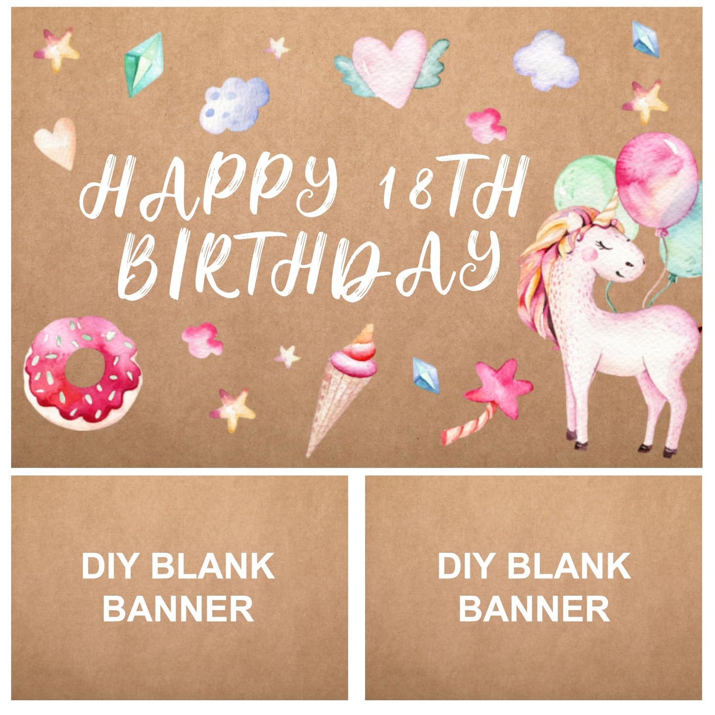 HunnmingRe 3 Pcs 3 x 4 Feet DIY Large Blank Brown Paper Banner 2026 Back to School Decoration Kraft Paint Paper for Classroom Display Wall Signs Birthday Wedding Summer Party Decor