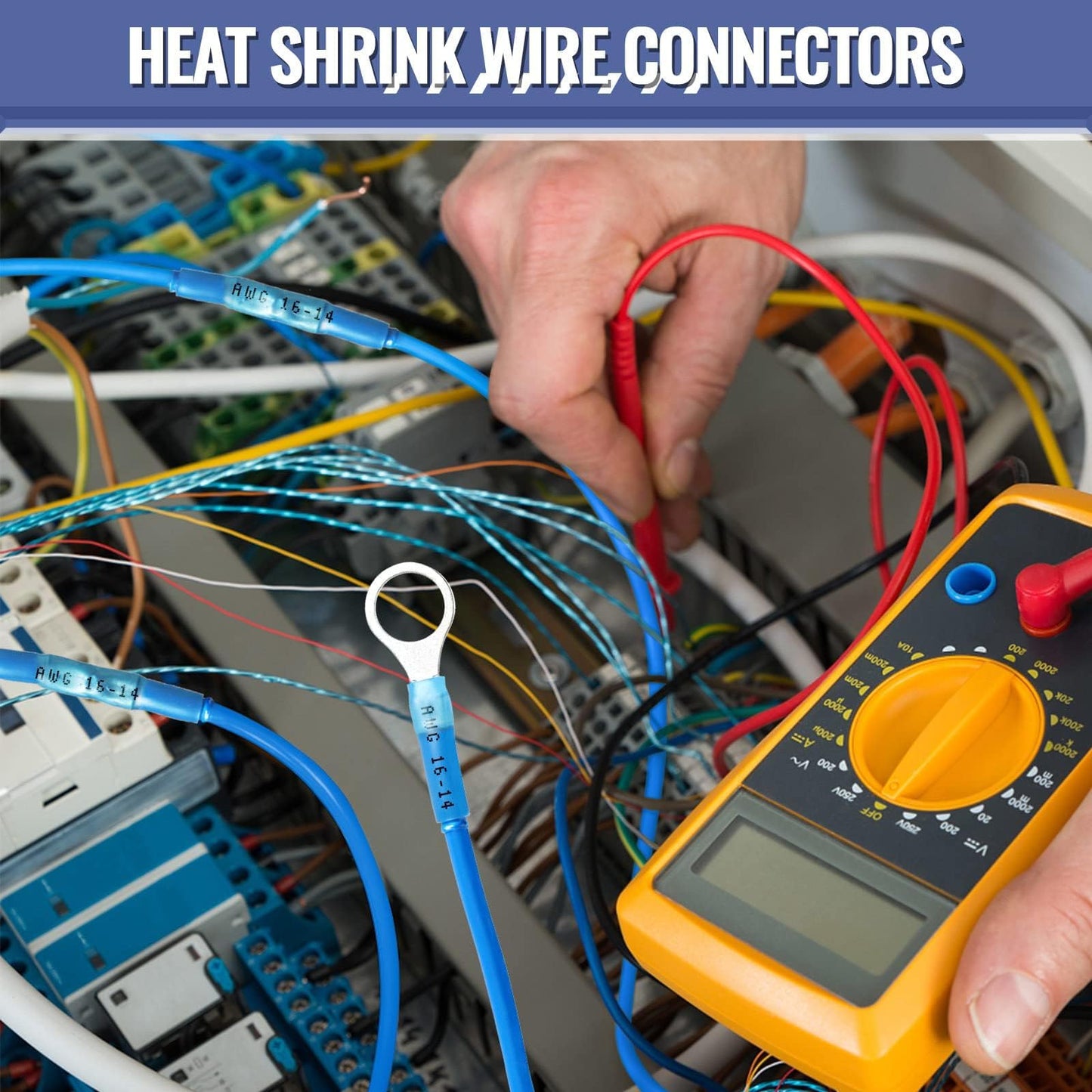 1080PCS Heat Shrink Wire Connectors, Sopoby Marine Grade Electrical Connectors Kit of Tinned Red Copper, Waterproof Crimp Insulated Ring Fork Spade Butt Splice AWG 22-10