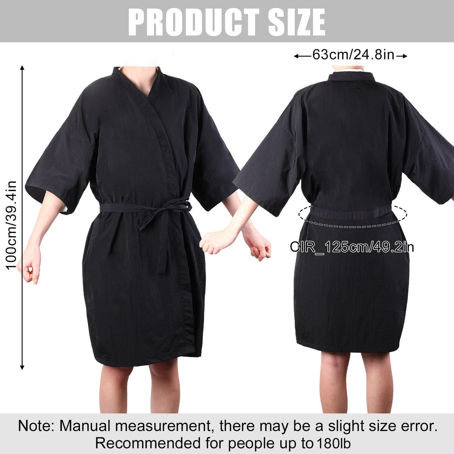 Pasimy 10 Pieces Salon Client Gown Hair Salon Smocks Capes Haircut Cape Salon Robes for Clients Barber Apron Cover for Stylist Women Clients, 40 Inches Long (Black,No Pockets)