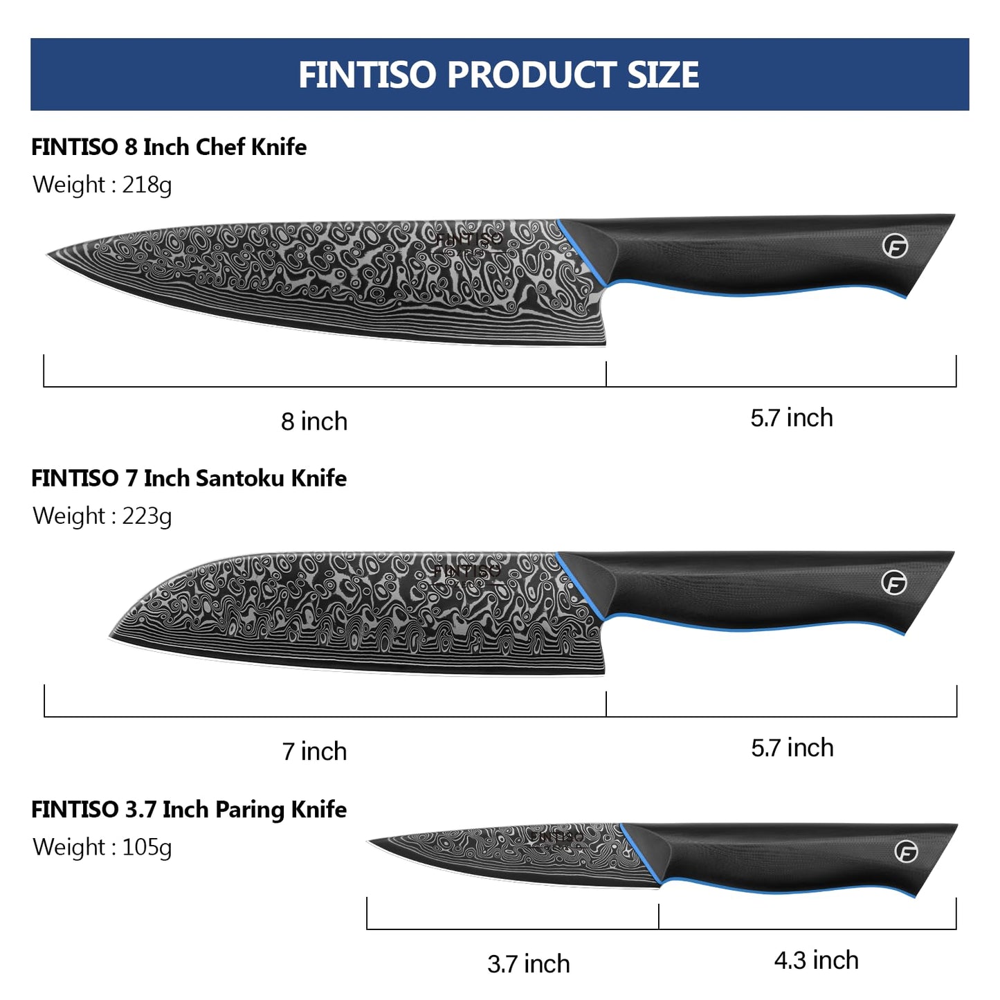 3PCS Kitchen Knife Set, Ultra Sharpe Chef Knife Set Forged of 67-Layer Japanese Damascus Steel, Premium Knives Set Professional Sharp Knives Set with G10 Handle