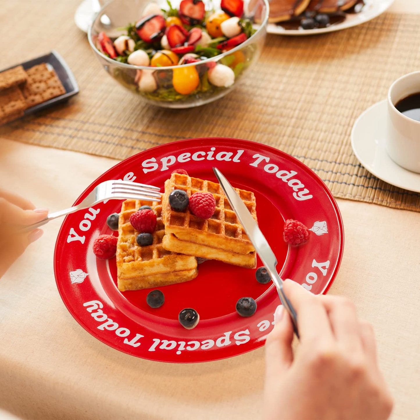 You Are Special Today Red Plate, Unique Ceramic Plate Gifts for Birthday, Wedding, Anniversary, Engagements, Holiday, Party, Graduations, Dinner, Celebration Occasions, Home Decor Keepsake, 10.5"