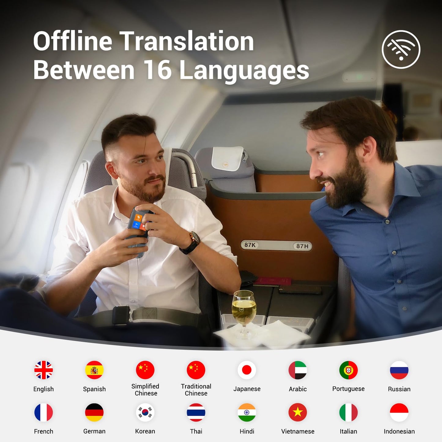 Anfier Offline Language Voice Translator Device W09 PRO for 144 Languages and Accents Photo Translation No WiFi Internet Needed for Travel Business W09 Grey