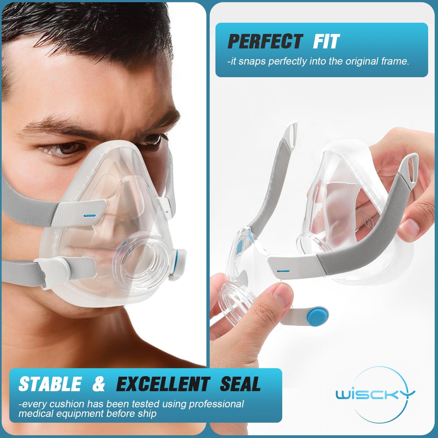AirFit F20 Replacement Mask Headgear Set - Includes Large Mask Cushion, Headgear, Frame & Clips - F20 Full Face Masks Accessories Supplies(L)